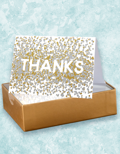 Confetti Thank You Note Cards - Elegant Stationery for Weddings, Birthdays & Appreciation Gifts | Bulk Pack of 50
