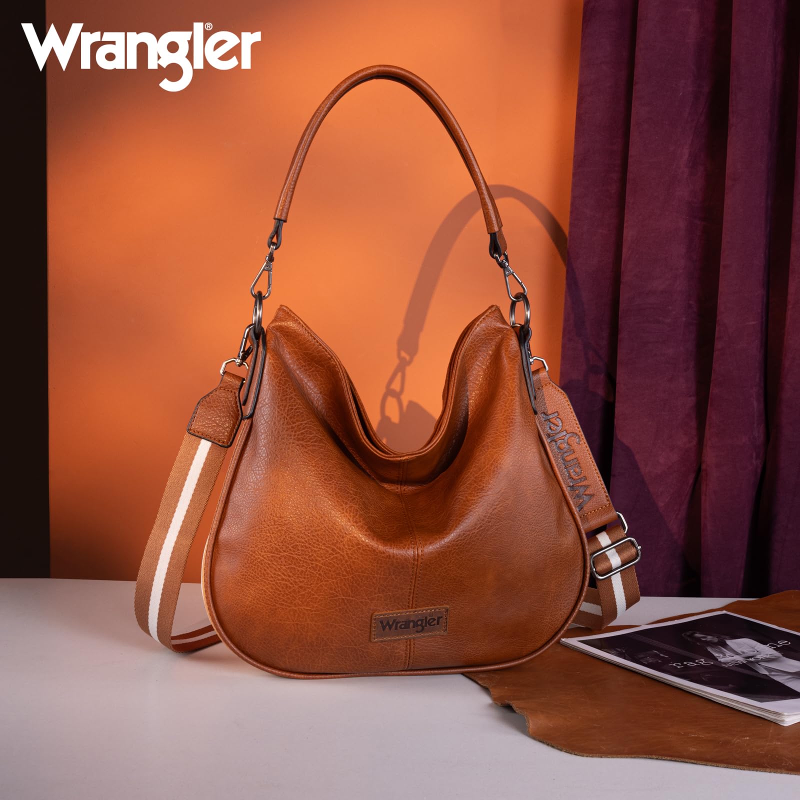 Wrangler Hobo Bags for Women - Large Crossbody Shoulder Purse with Adjustable Strap - Perfect for Work, Travel & Everyday Use