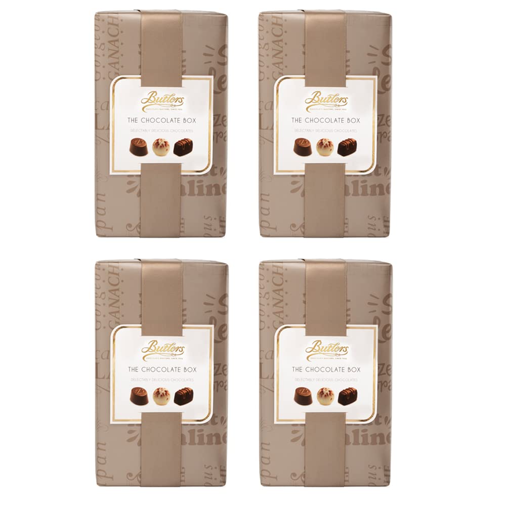 Butlers Chocolate Gift Box - Premium Assorted Chocolates 160g (4 Pack) - Perfect for Holidays, Birthday Gifts & Corporate Events