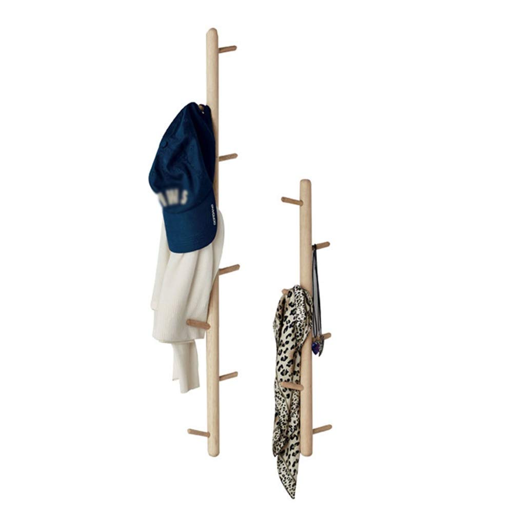 Chunlan Wall-Mounted Wooden Coat Rack Set of 2 - Space Saving Entryway Organizer for Coats, Hats, Scarves, Keys & Bags - Perfect for Living Room, Bedroom, Bathroom & Hallway Decor