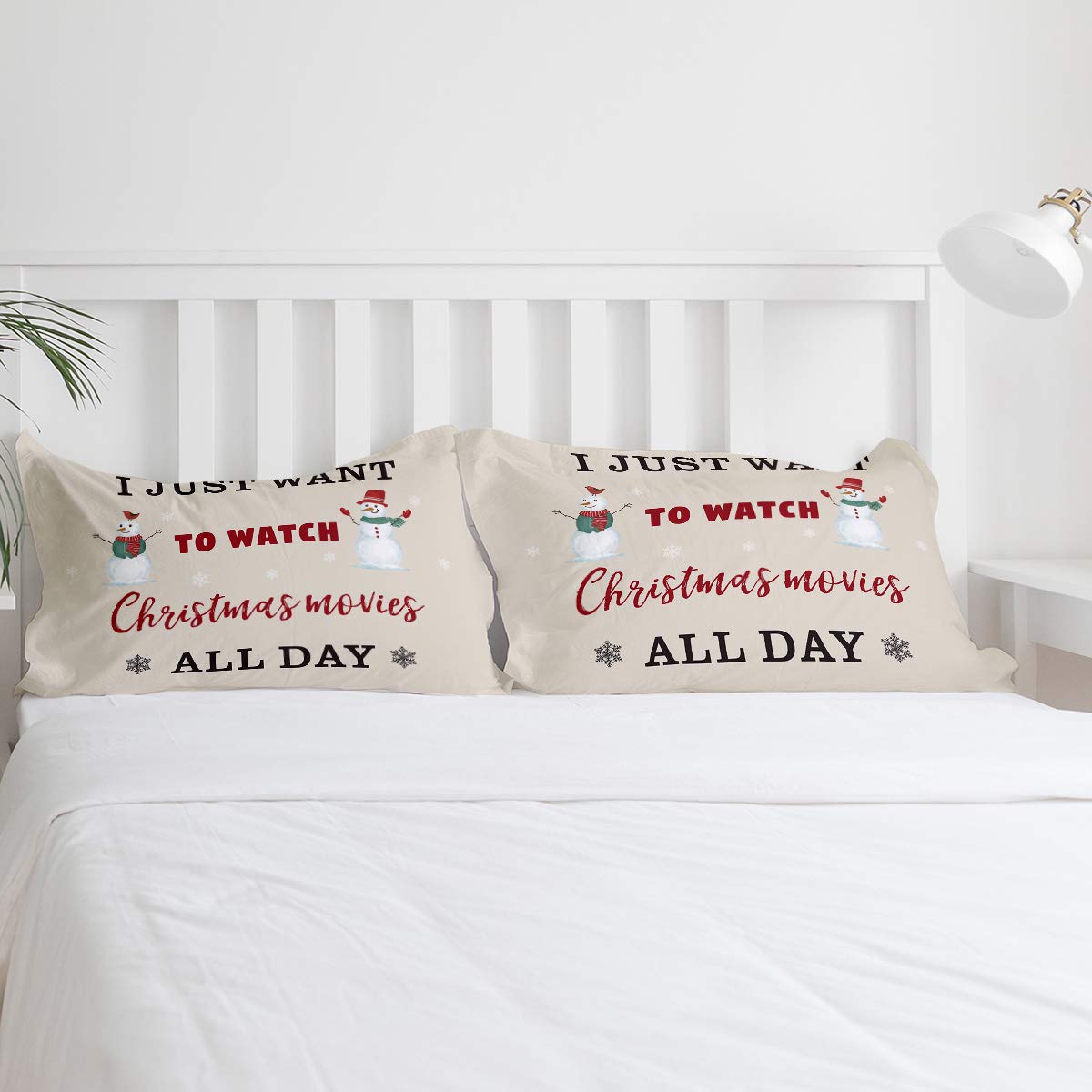 4-Piece Christmas Snowman Duvet Cover Set - Ultra Soft Quilted Bedding for Queen Size Bed with 2 Pillowcases | Cozy Holiday Bedroom Decor for Winter & Christmas Movie Nights