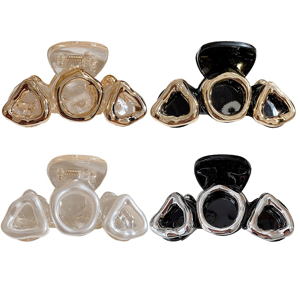SalLady Large Vintage Hair Claw Clips - 4PCS Non-Slip Decorative Hair Clamps for Women | Fashion Hair Styling Accessories for Updos, Ponytails & Everyday Hairstyles