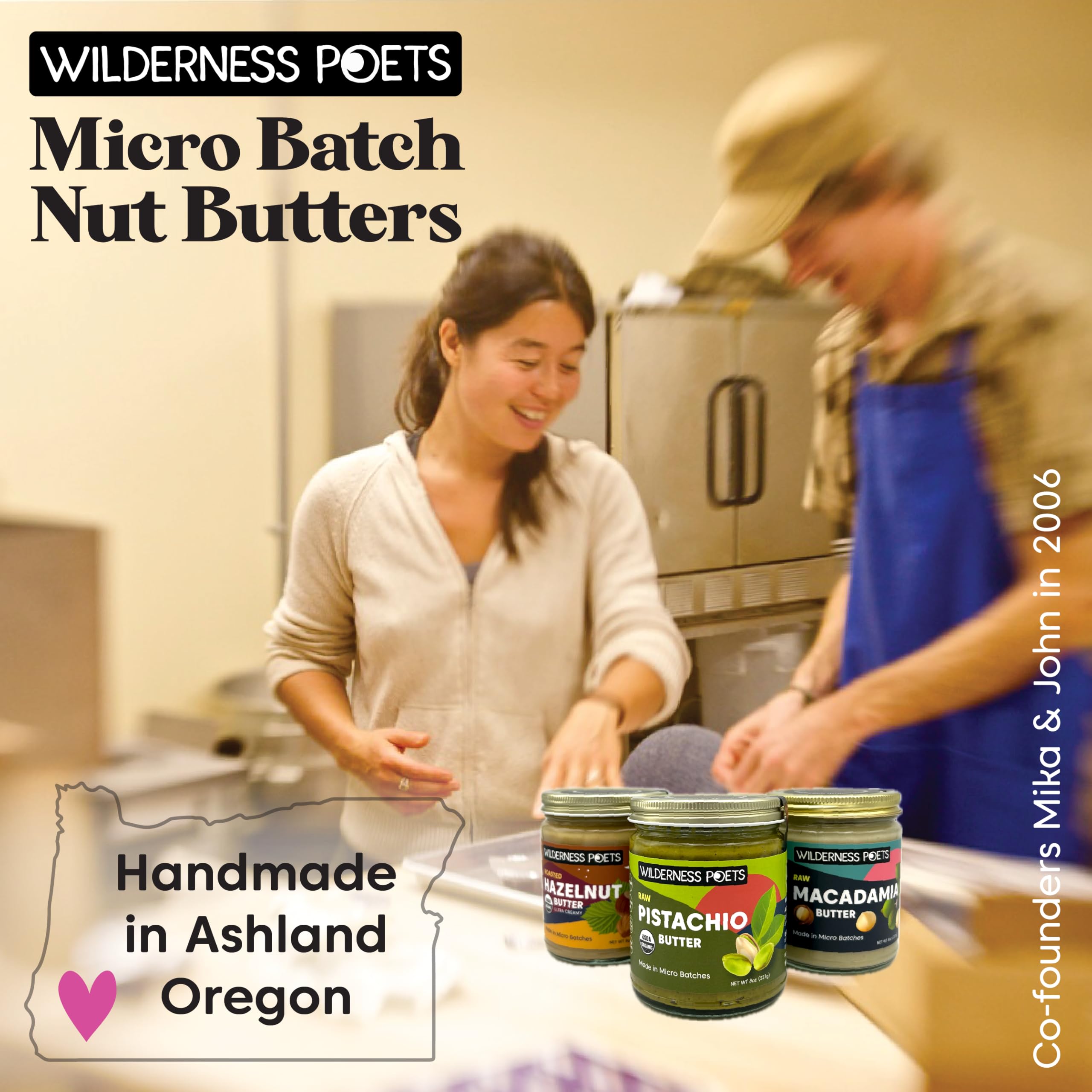 Organic Chocolate Hazelnut Butter - 70% Hazelnuts, 30% Dark Chocolate - Healthy Snack for Hiking & Breakfast