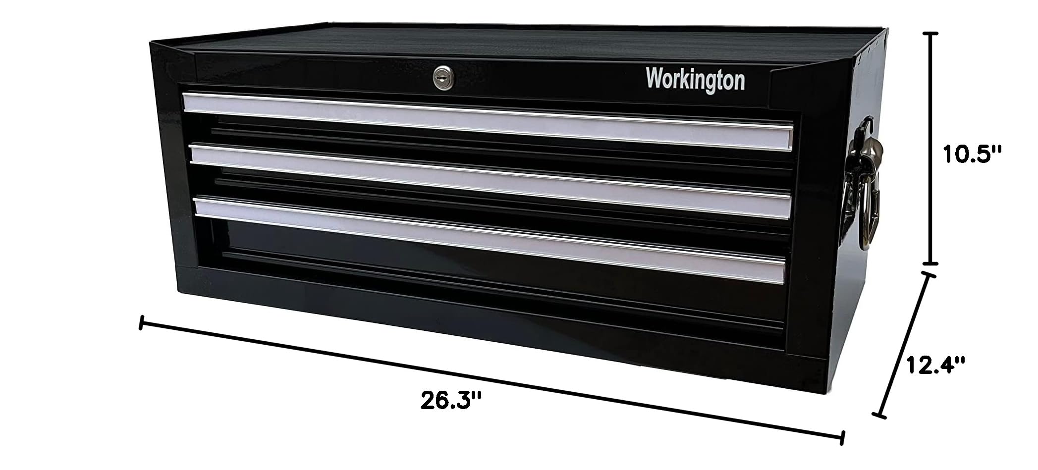 Workington Industrial 3-Drawer Portable Metal Tool Chest, 26