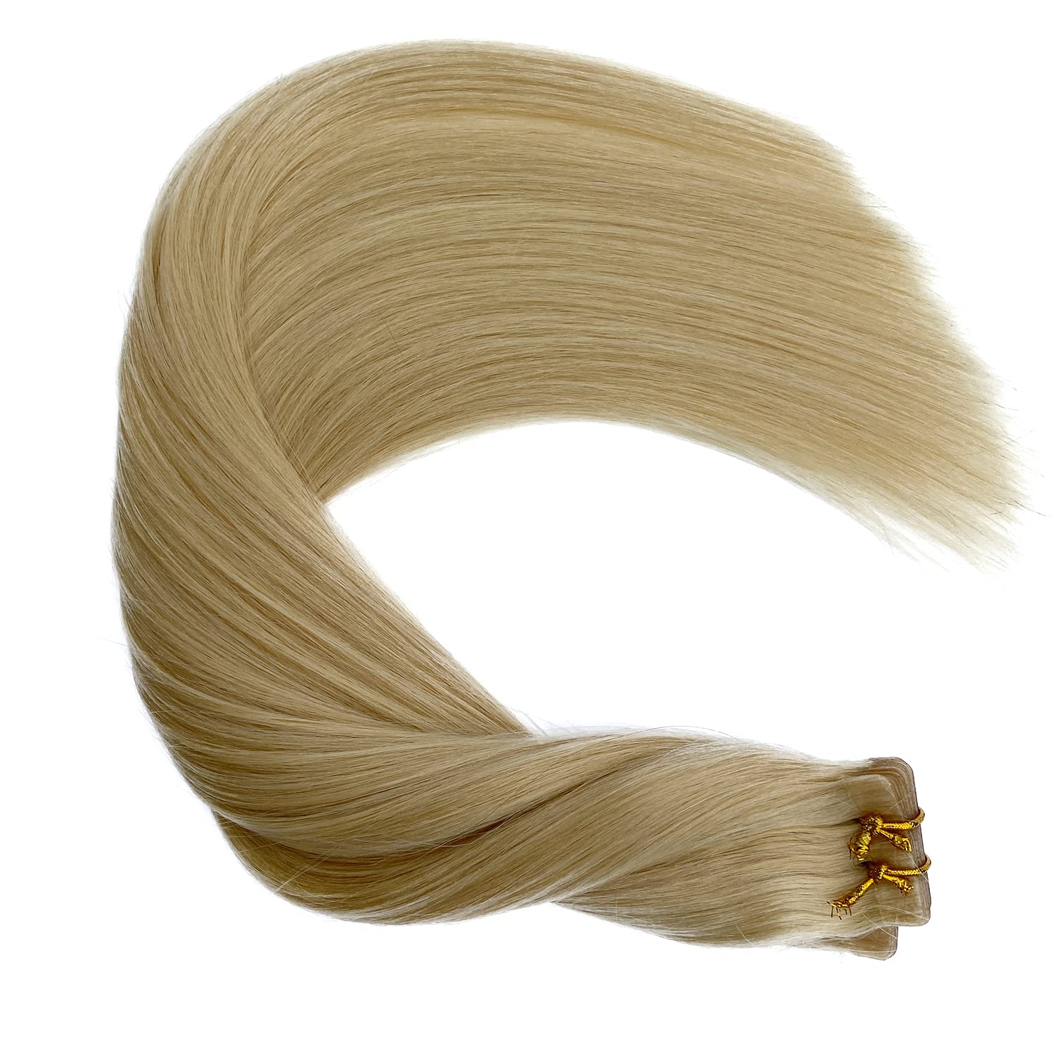 Premium Remy Human Hair Tape-In Extensions – 20-Piece Double-Sided Adhesive Tape for Invisible Weft Attachment | 14-Inch 30g Bleach Blonde Real Hair Extensions for Women | Perfect for Daily Wear, Special Occasions & Styling