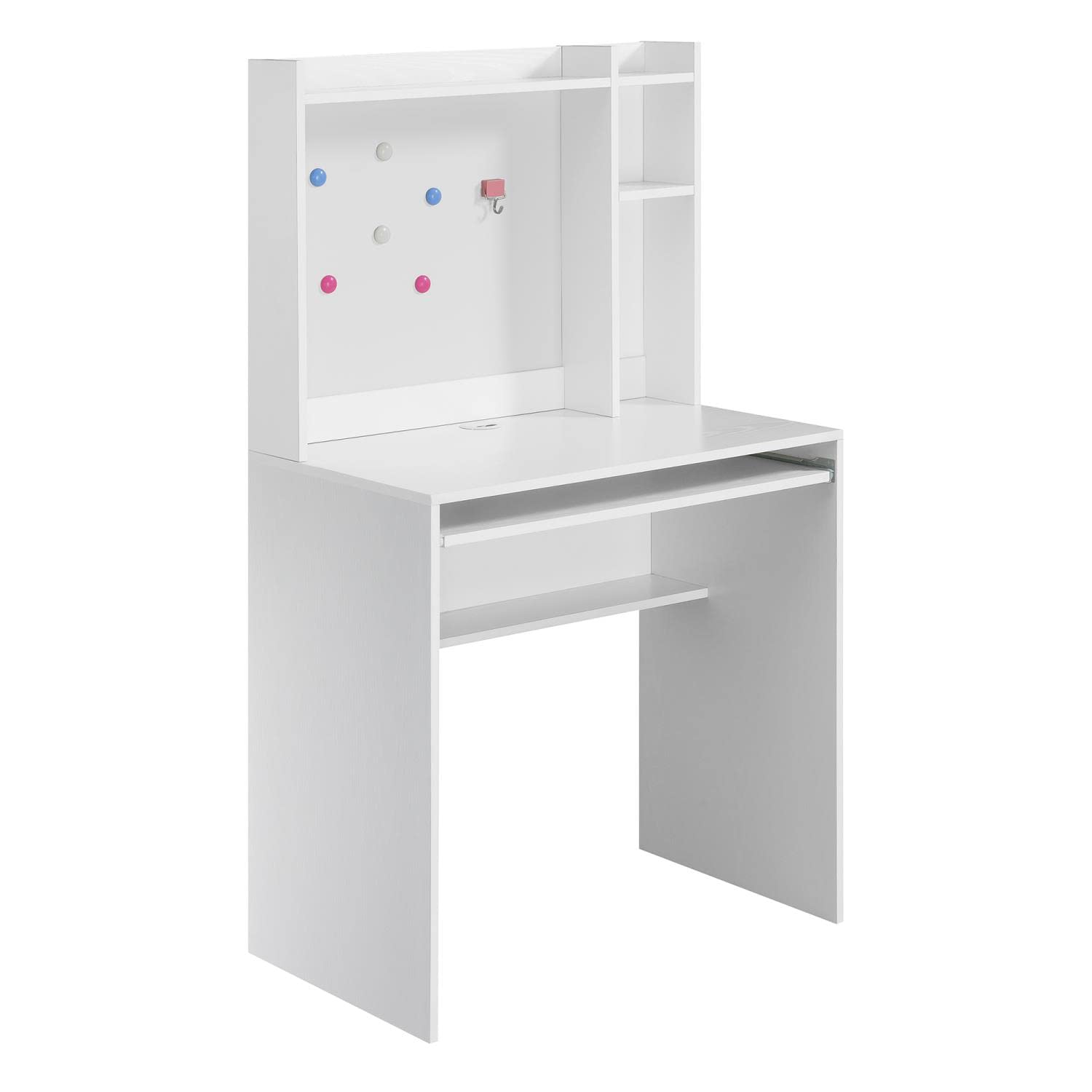 Convenience Concepts Designs2Go White Student Desk with Magnetic Bulletin Board & Shelves - Perfect for Small Spaces, Dorm Rooms & Home Office Study Areas