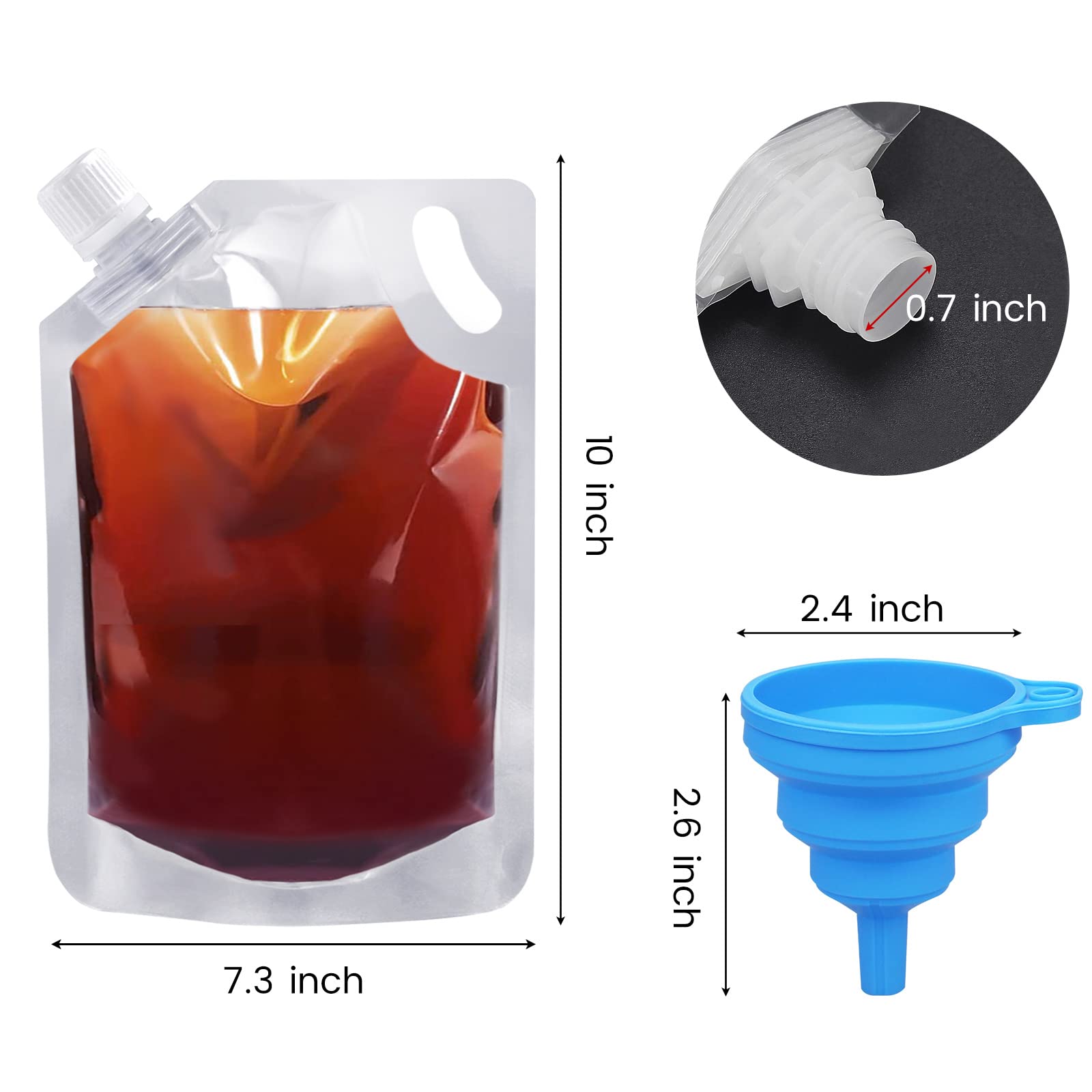 Leak-Proof 32 oz Plastic Flask Set with Funnel for Cruise & Travel - 6 Pack Rum Runners | Perfect for Vacations, Beach Trips & Outdoor Adventures