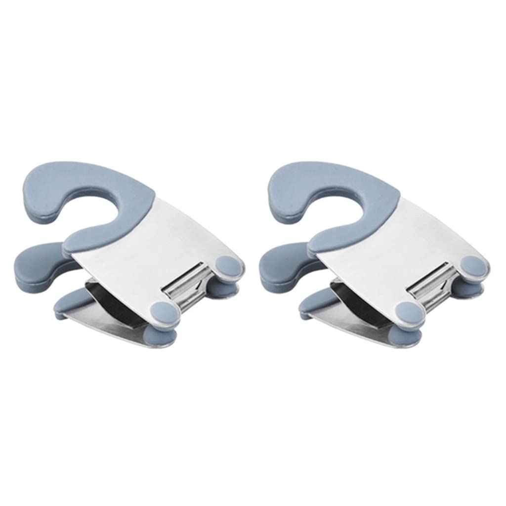2PC Stainless Steel Pot Side Clips - Anti-Scalding Spoon Holder Kitchen Gadgets, Cooking Utensils Set for Nonstick Cookware with Holder (Grey, One Size) - Perfect for Stovetop Cooking, Baking & Kitchen Organization