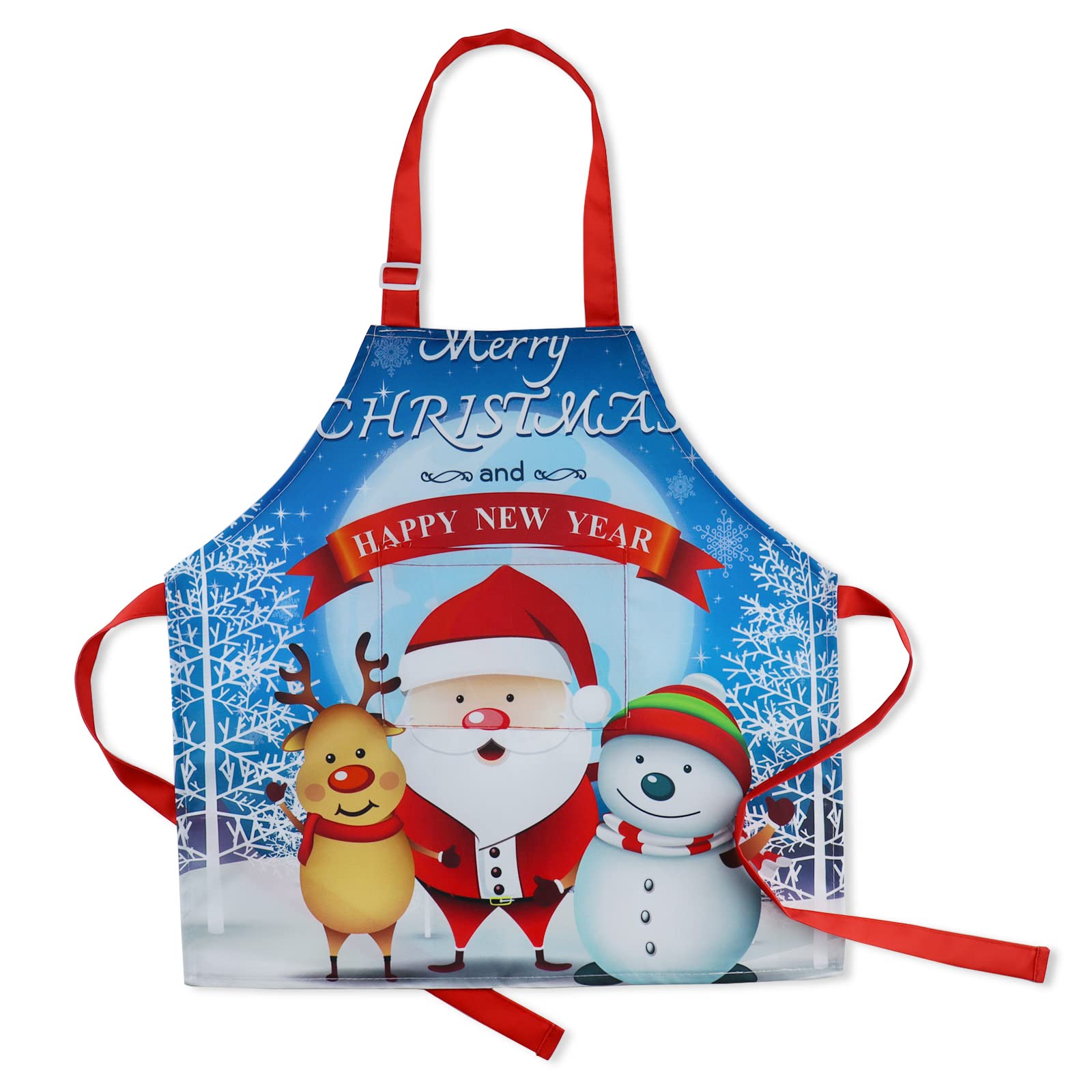 Adjustable Christmas Kid Chef Apron with Pocket - Fun Baking & Cooking Apron for Children - Perfect for Holiday Baking, DIY Crafts & Family Kitchen Activities