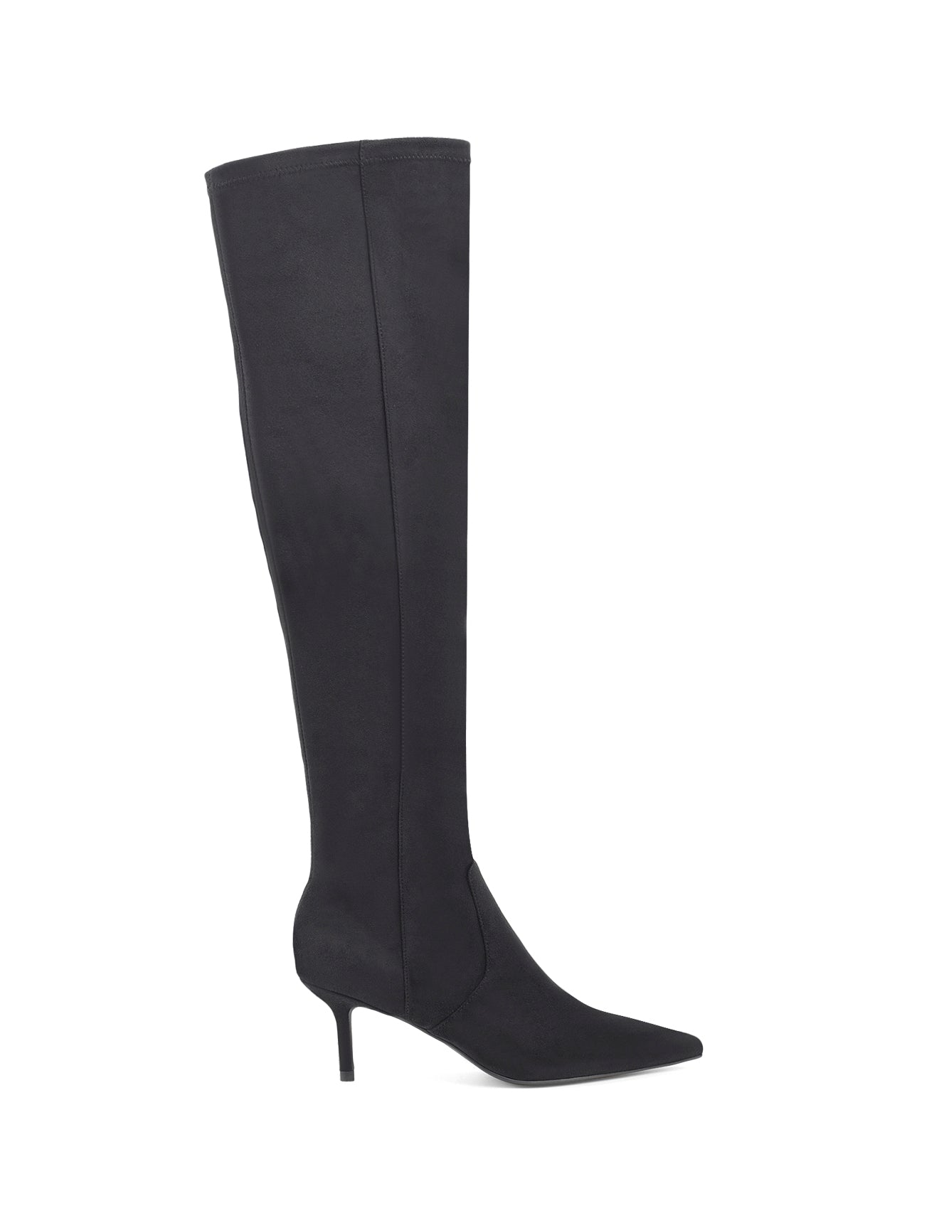 Yonas Women's Black Stretch Microsuede Long Boots - Comfortable Knee High Boots for Winter, Fall & Casual Outfits