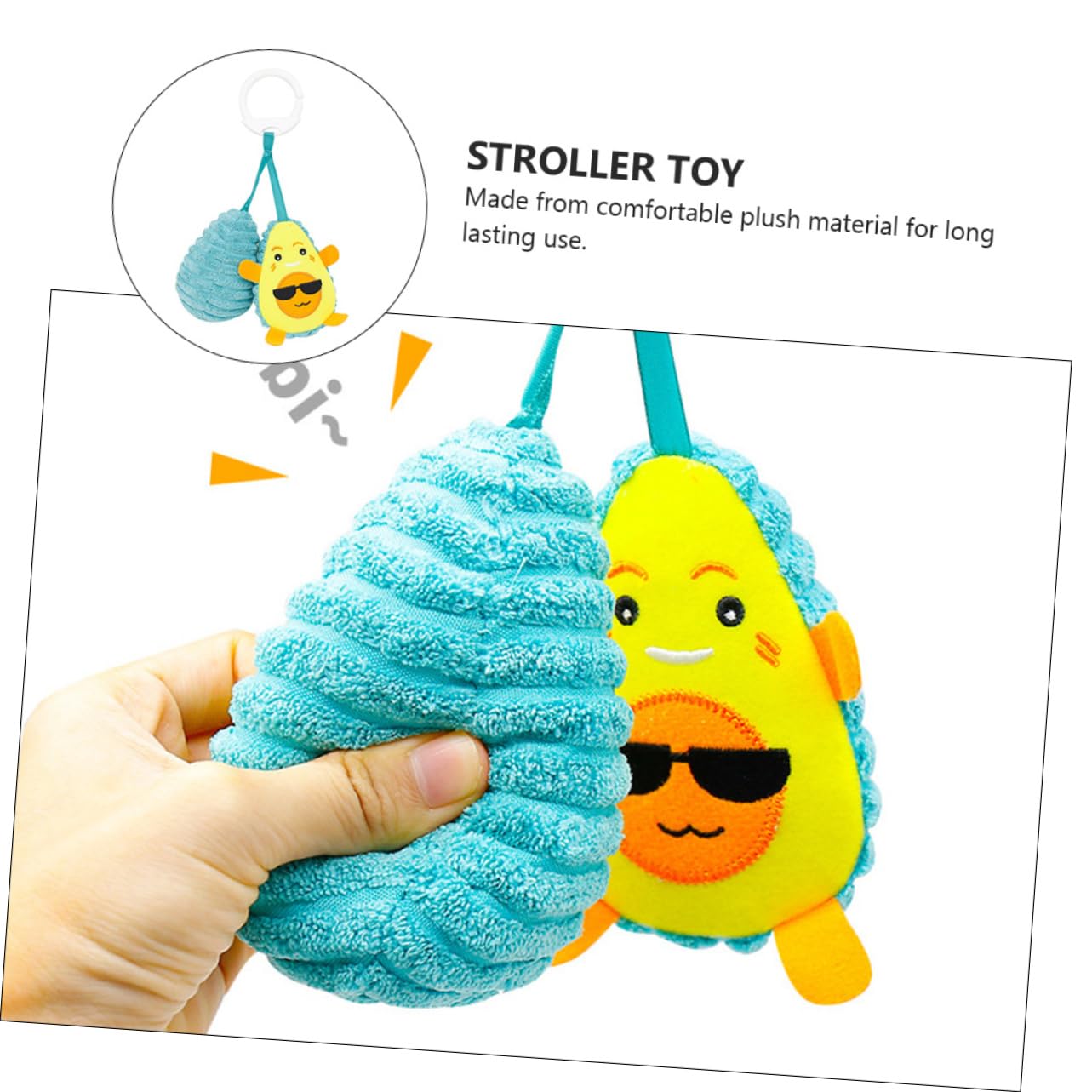 FAVOMOTO 3-Piece Cart Pendant Newborn Boy Toys - Animal Rattles & Plush Stroller Toys for Baby Shower Gifts, Nursery Decor, and Infant Sensory Development