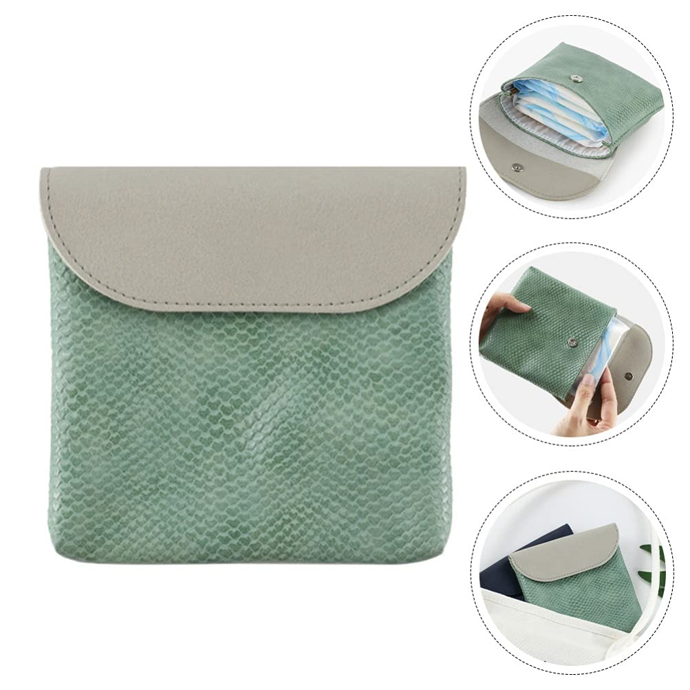 Premium Snake-Print PU Leather Sanitary Napkin Storage Bag & Coin Wallet - Stylish Change Purse for Women, Perfect for Travel, Gym, and Everyday Use