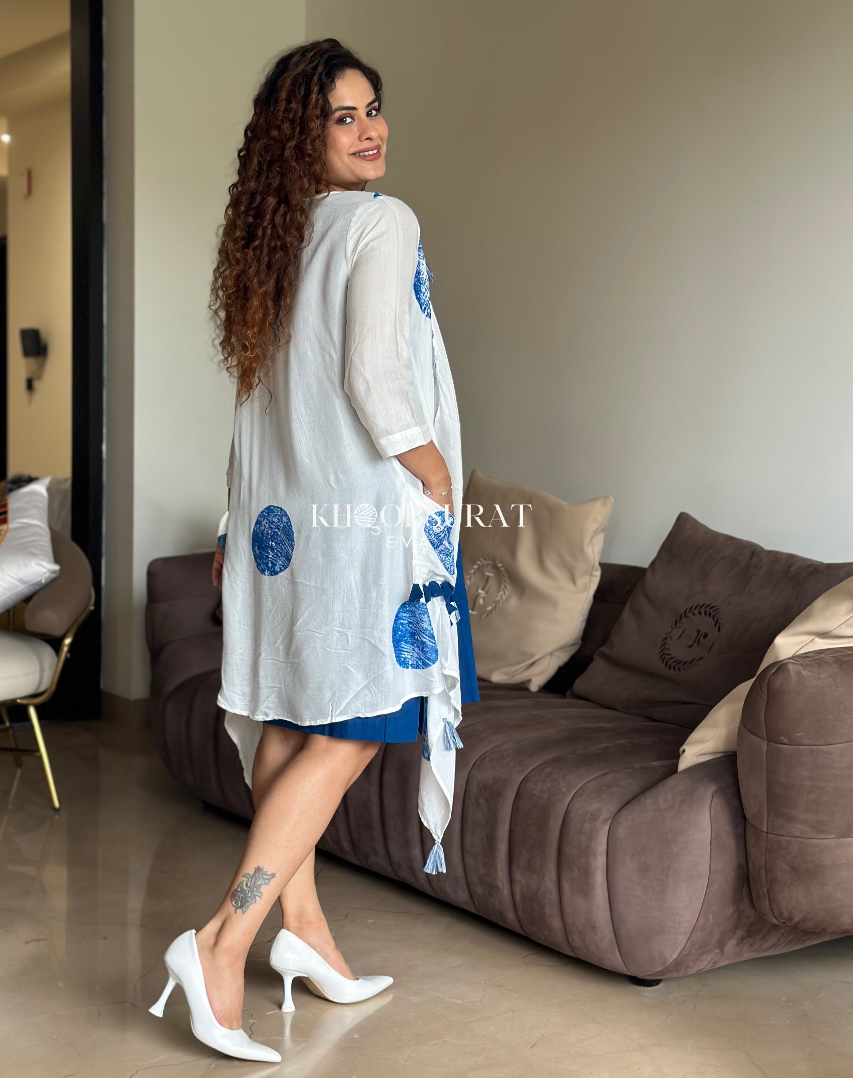 Shein Blue Jacket Dress for Women - Stylish Long Sleeve Button Down Tunic Dress - Perfect for Office, Date Night & Spring Outfits