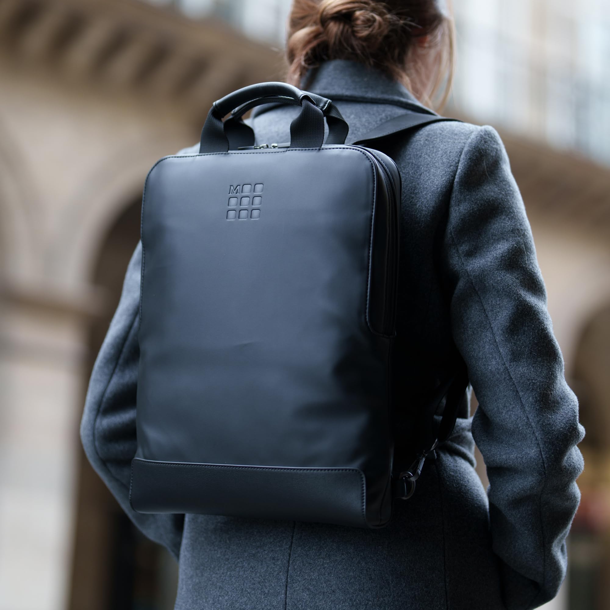 Moleskine Classic Vertical Laptop Backpack - 15 Inch Computer Bag for MacBook, Notebook, iPad - 29 x 39 x 6 cm - Black - Perfect for Work, Travel & School