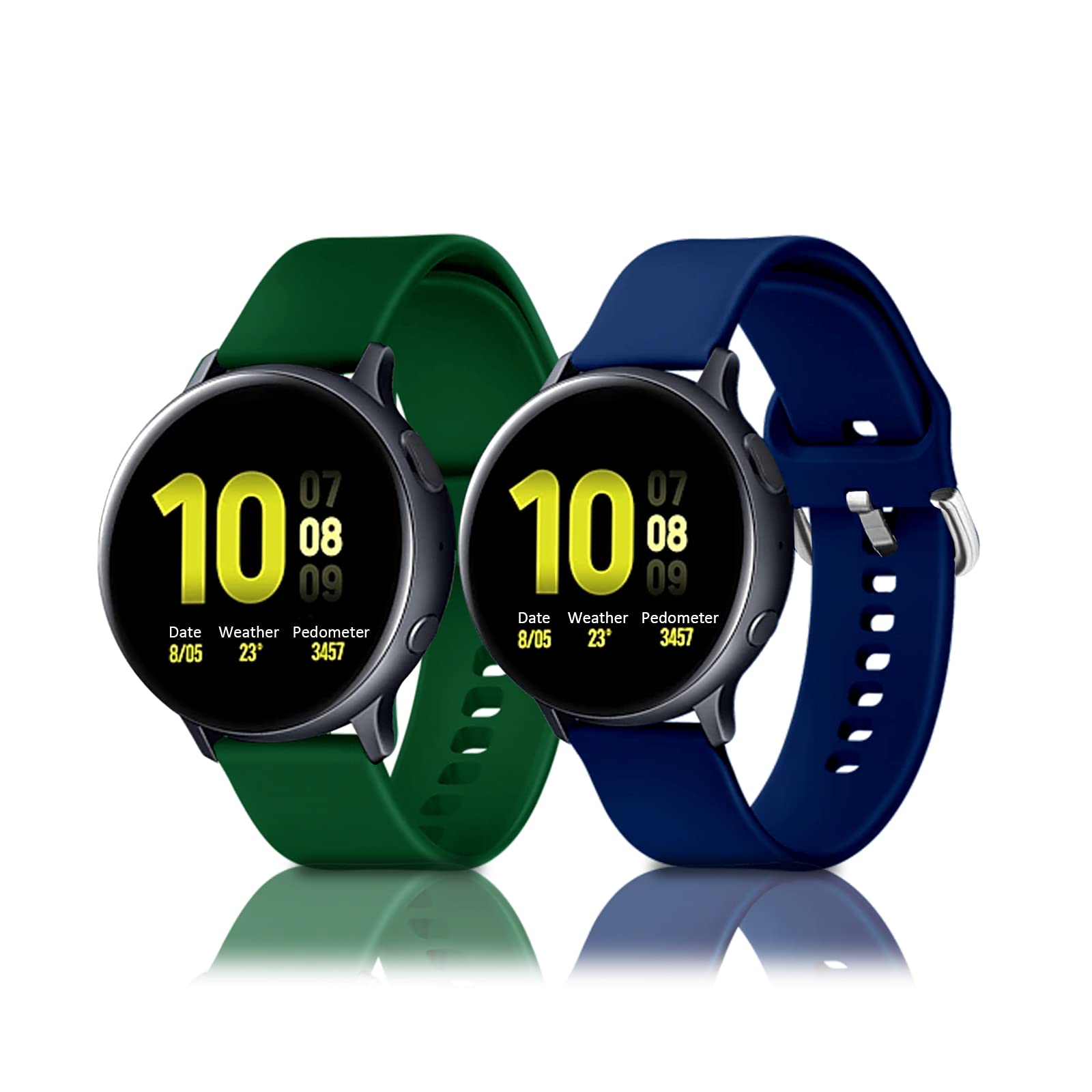 Premium 20mm Soft Silicone Watch Bands for Samsung Galaxy Watch 3/1/4 & Active/Active 2 (40mm/44mm) - Durable Replacement Sports Straps for Men & Women - Perfect for Workouts, Running & Everyday Wear