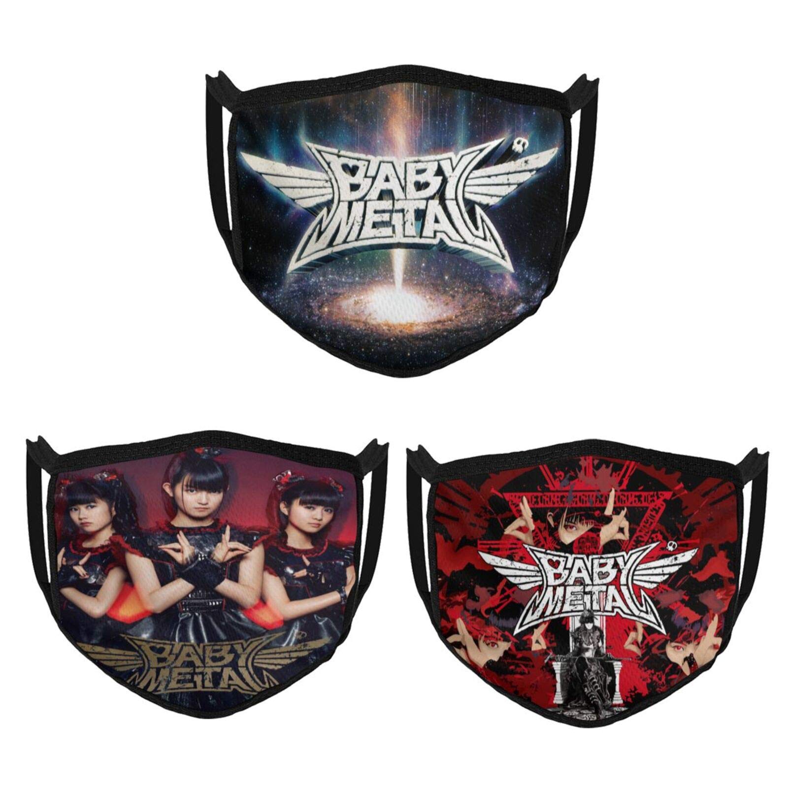 Babymetal Face Mask for Adults - Windproof & Warm Black Border Mask for Outdoor Sports, Hiking, Running & Cycling (3-Pack) - Breathable & Comfortable Face Cover for Cold Weather Protection