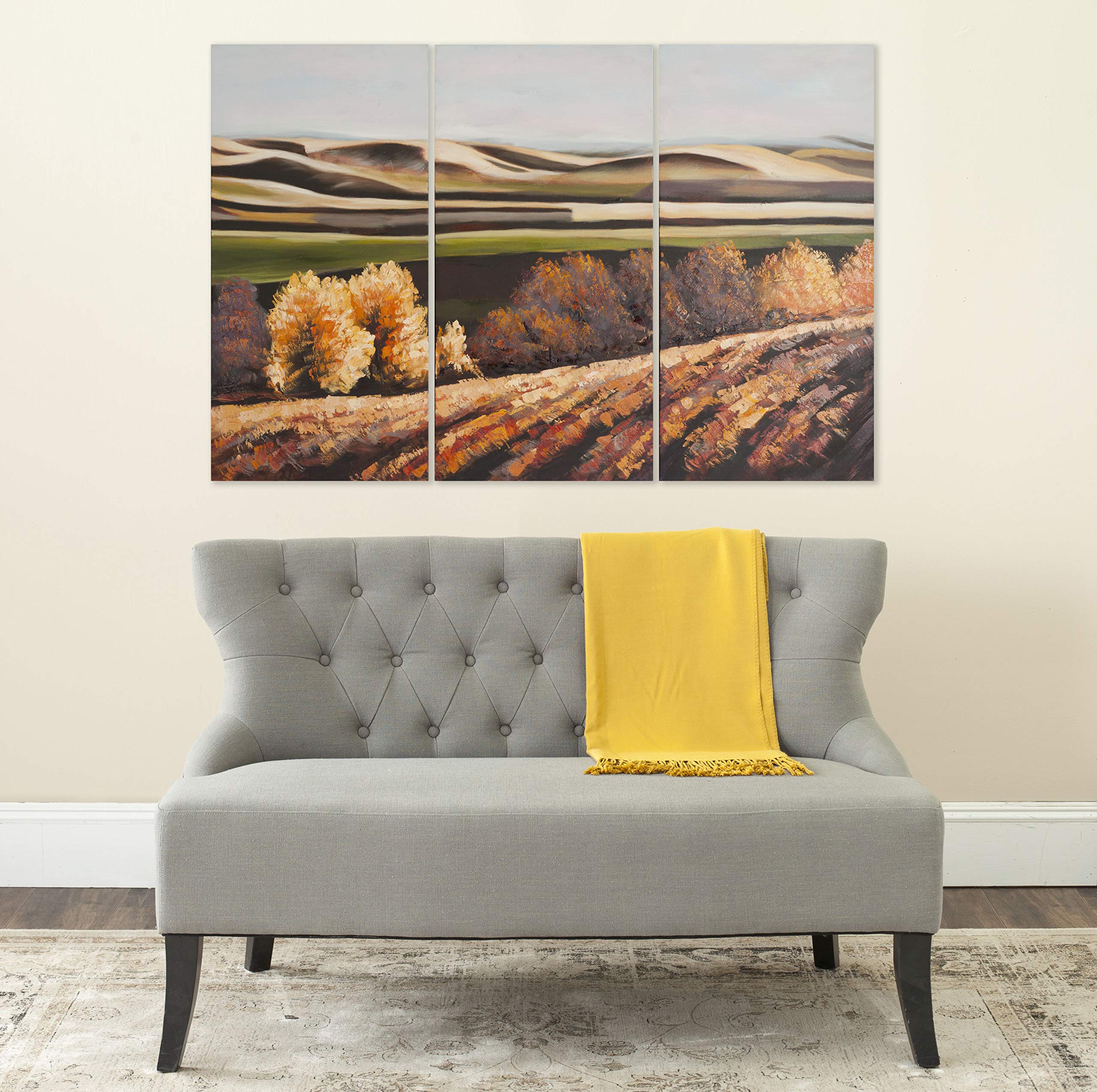SAFAVIEH ART2023A Harvest Dreams Triptych Wall Art Set - Modern Canvas Painting for Living Room, Bedroom & Office Decor