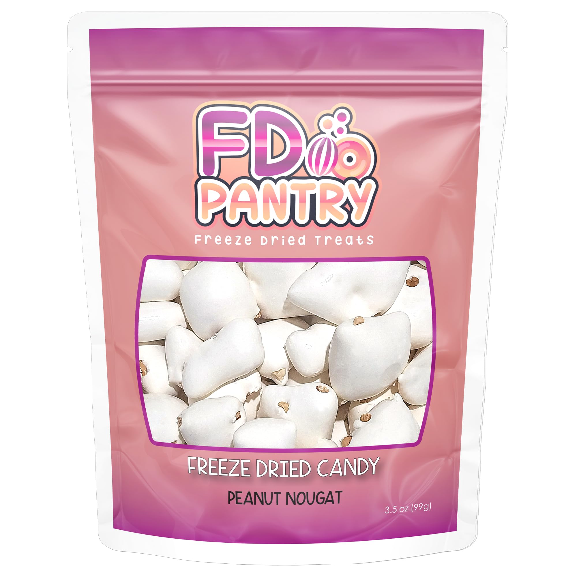 Freeze Dried Peanut Nougat Candy - Crispy Chews in Resealable Bag for Gifting & Outdoor Adventures