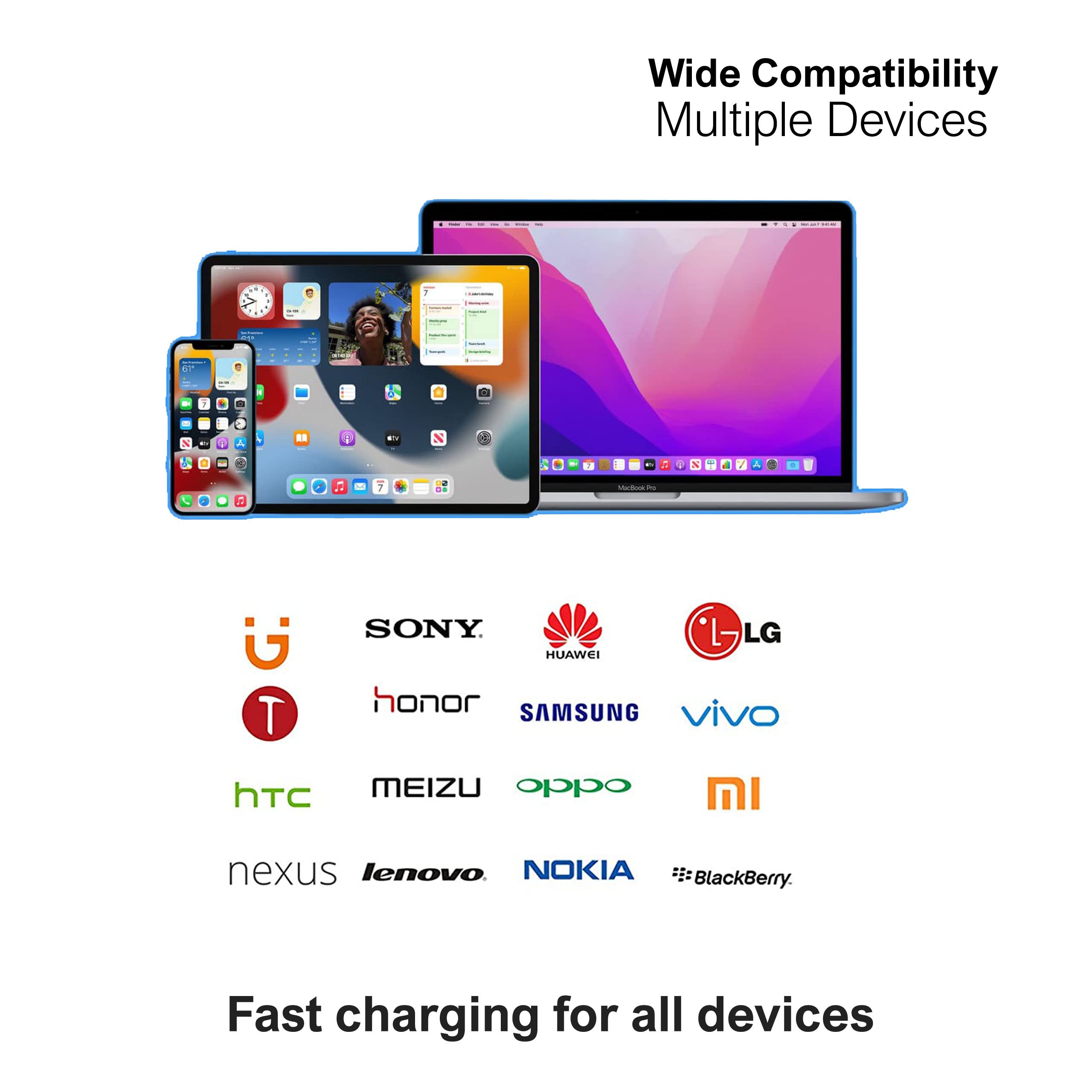 Premium USB C Charger Cable 2M Fast Charging Braided Type C Cable - Compatible with iPhone 15, Samsung Galaxy, Huawei & More | Durable Nylon Braided | Red | Perfect for Home, Office & Travel Charging