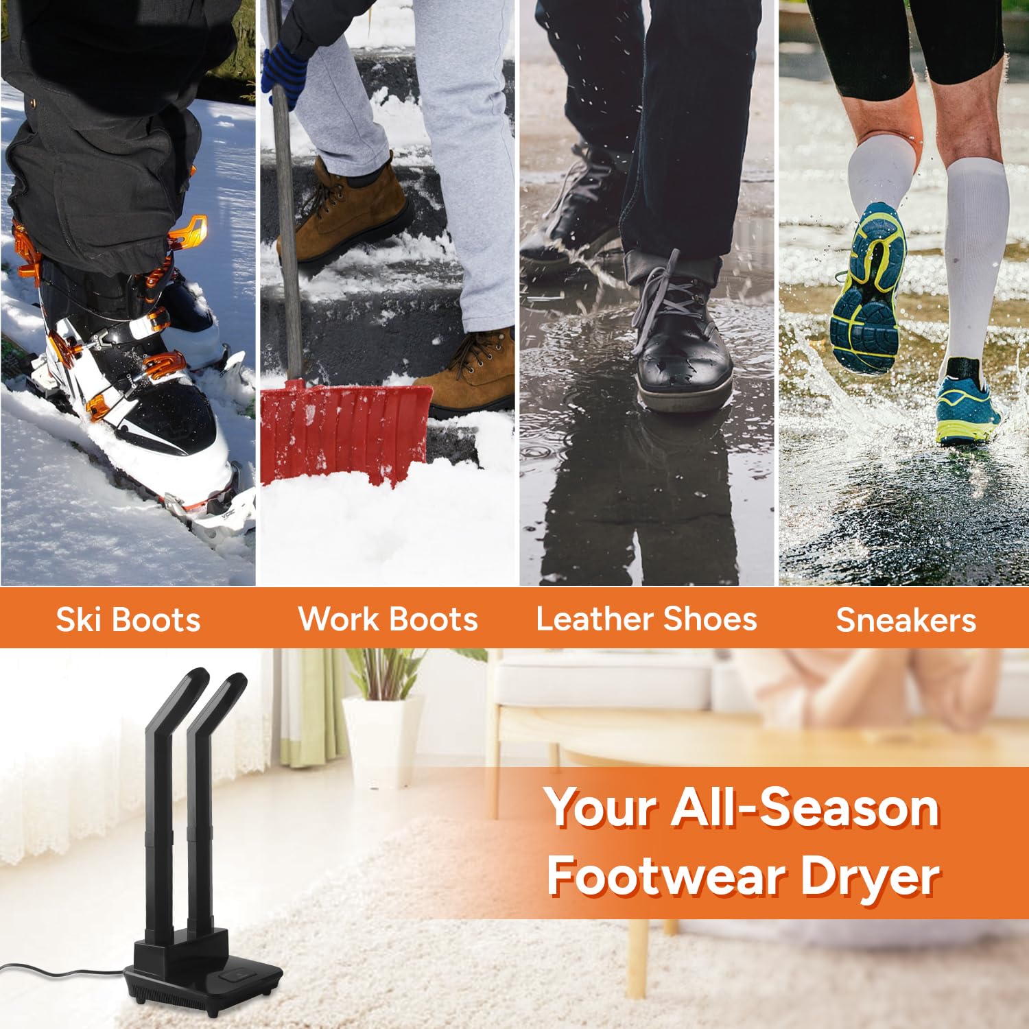 DR.PREPARE Boot Dryer & Shoe Dryer with Heat Blower - Glove Dryer, Boot Warmer & Ski Boot Dryer with Timer - Perfect for Work Boots, Sneakers & Winter Gear - Ideal for Skiing, Hiking & Outdoor Activities