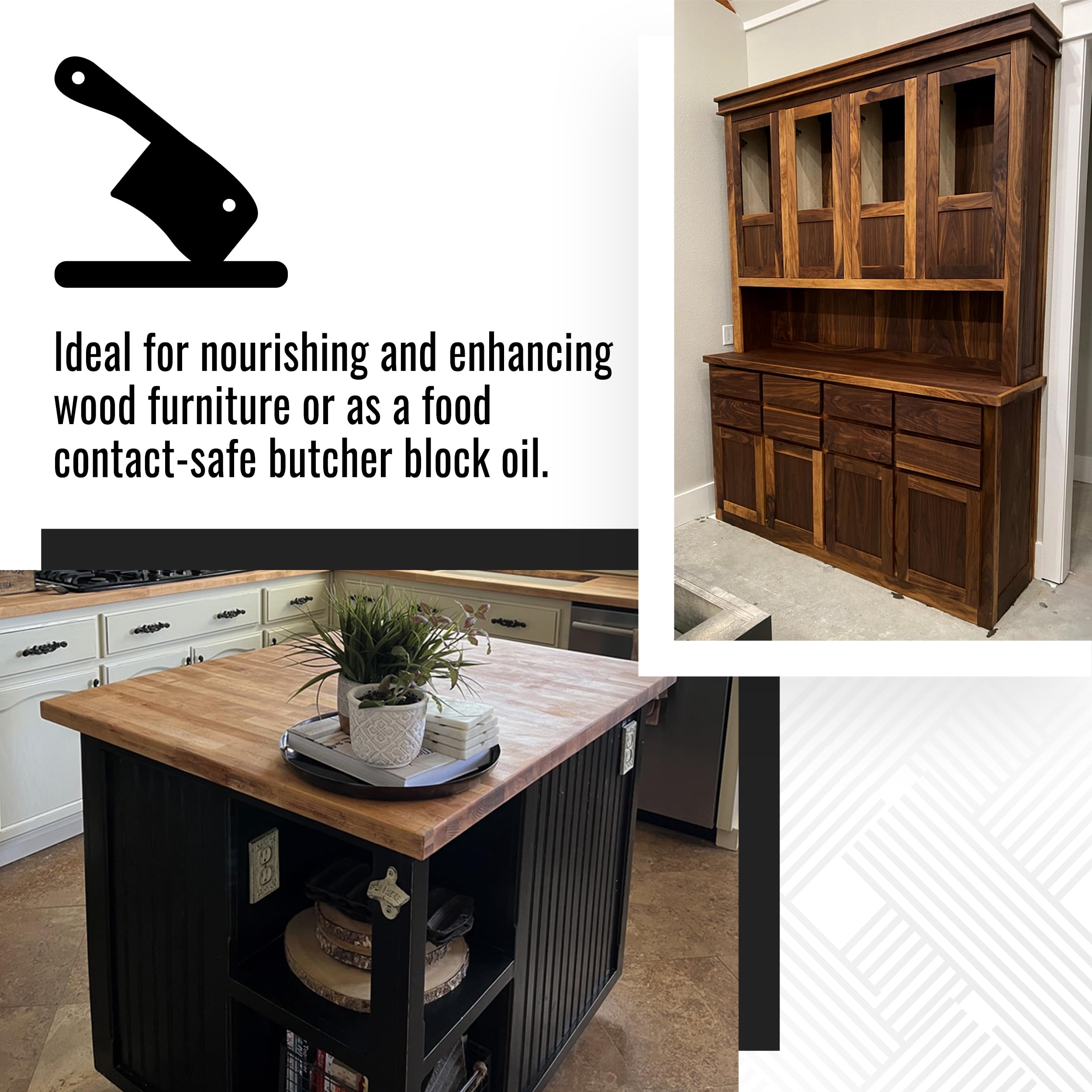 Real Milk Paint & Pure Tung Oil for Wood Finishing - Food Safe Half & Half Blend with Orange Peel Oil - Perfect for Cutting Boards, Butcher Blocks, Clay, Stone & Slate - 1 Gallon | Ideal for DIY Woodworking, Furniture Restoration & Natural Surface Protection