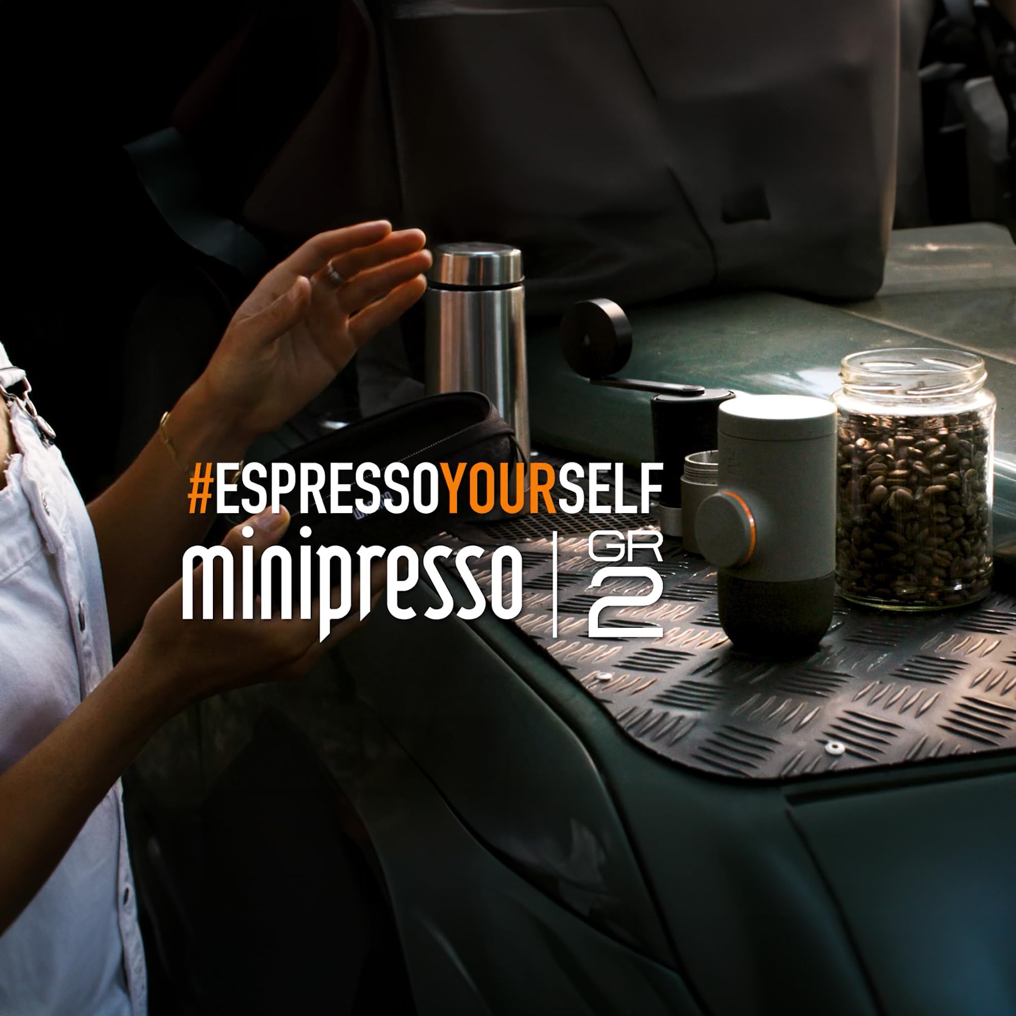 WACACO Minipresso GR2 Portable Espresso Machine - 18 Bar Manual Coffee Maker for Ground Coffee, Compact Travel Espresso Maker for Camping, Hiking, Fishing, Riding & Outdoor Adventures