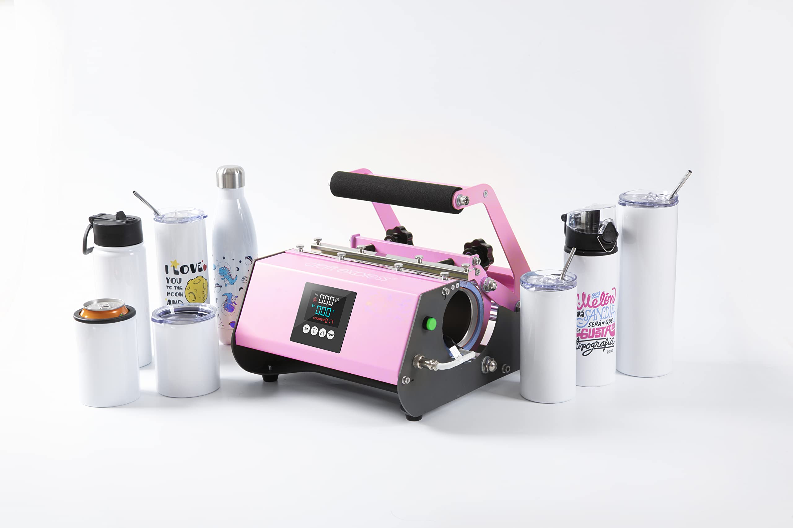 Craft Express Sublimation Tumbler Press Machine for Stainless Steel Tumblers & Skinny Bottles – DIY Heat Transfer Tool for Custom Gifts, Personalized Drinkware & Retail Products – Perfect for Home Crafting, Small Business & Etsy Sellers