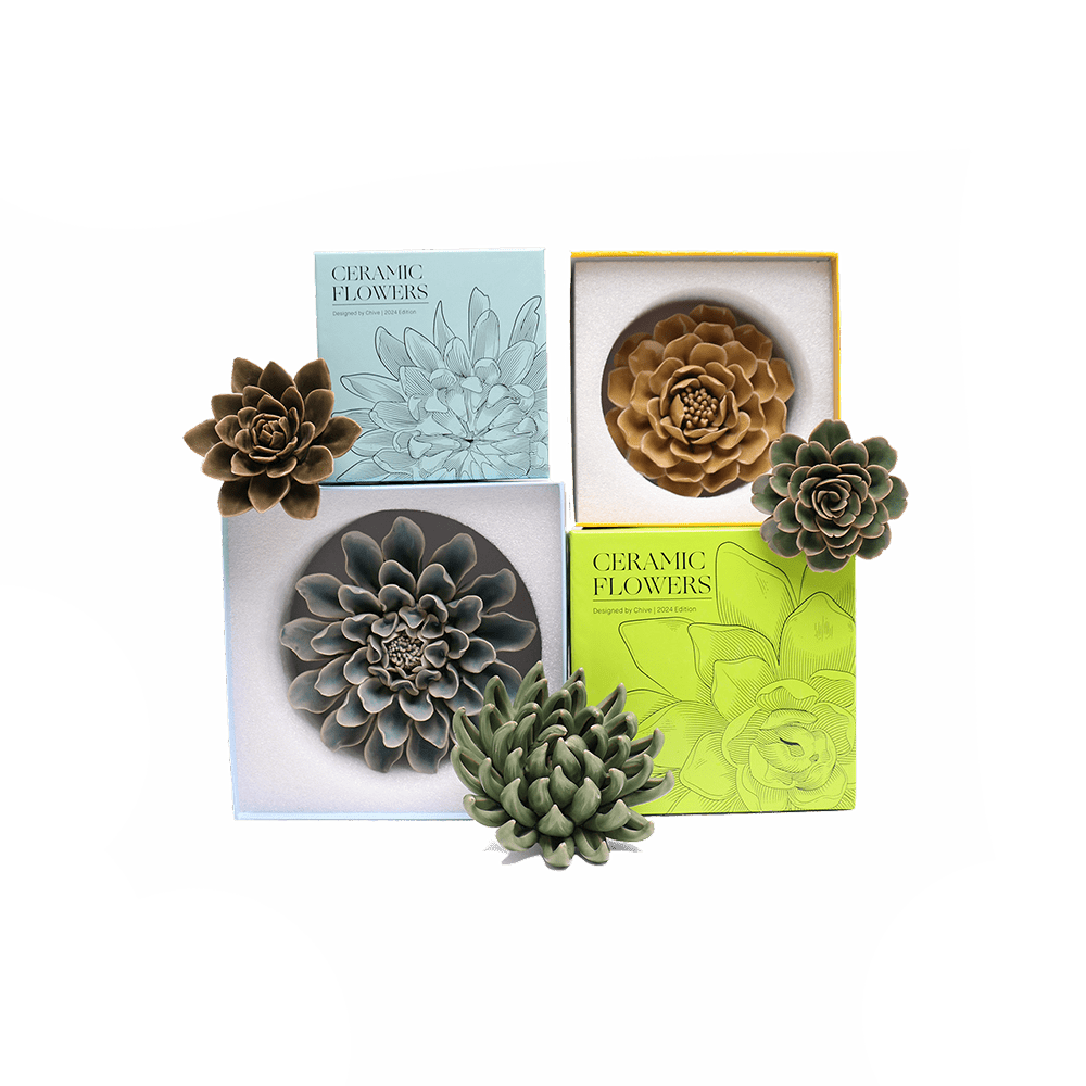 Valencia Ceramic Flower Set - Handcrafted Decorative Floral Arrangement for Home, Wedding, and Party Decor