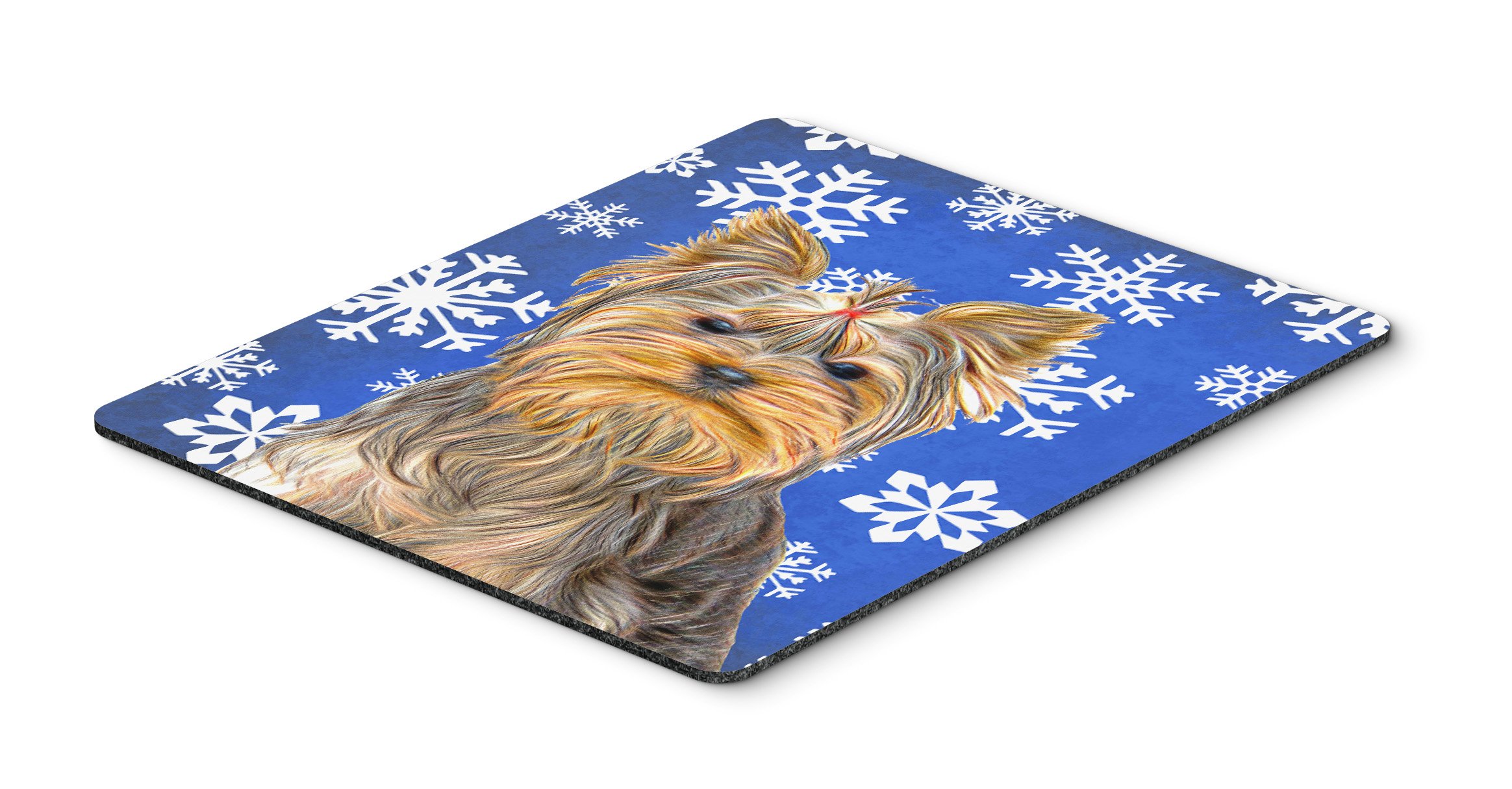Caroline's Treasures KJ1177MP Winter Snowflakes Holiday Yorkie Yorkshire Terrier Mouse Pad - Large Washable Non-Slip Desk Mat for Home Office, Gaming & Computer Work - Perfect Gift for Dog Lovers & Christmas Decor