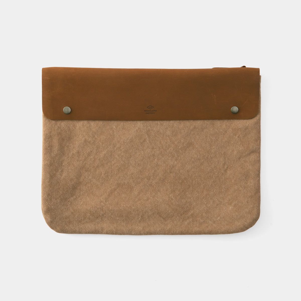 TRAVELER'S COMPANY Traveler's Factory Canvas Pouch - Large Size Beige | Durable Travel Organizer for Passport, Wallet & Accessories | Perfect for Business Trips & Vacations