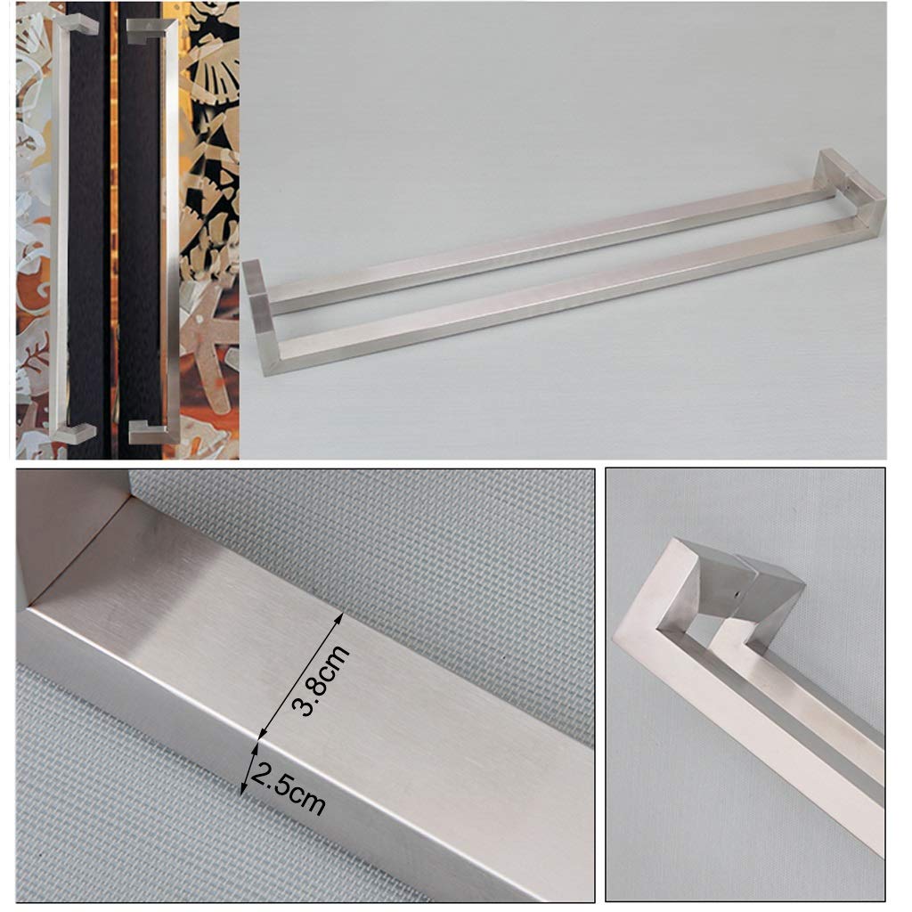 Rectangle Sliding Door Handles Set - Double Sided Barn Door Pulls Hardware Kit for Internal/External Use - Durable Door Handles for Patio, Kitchen, Bathroom & Office Replacement - Perfect for Modern Farmhouse, Rustic & Industrial Style Homes