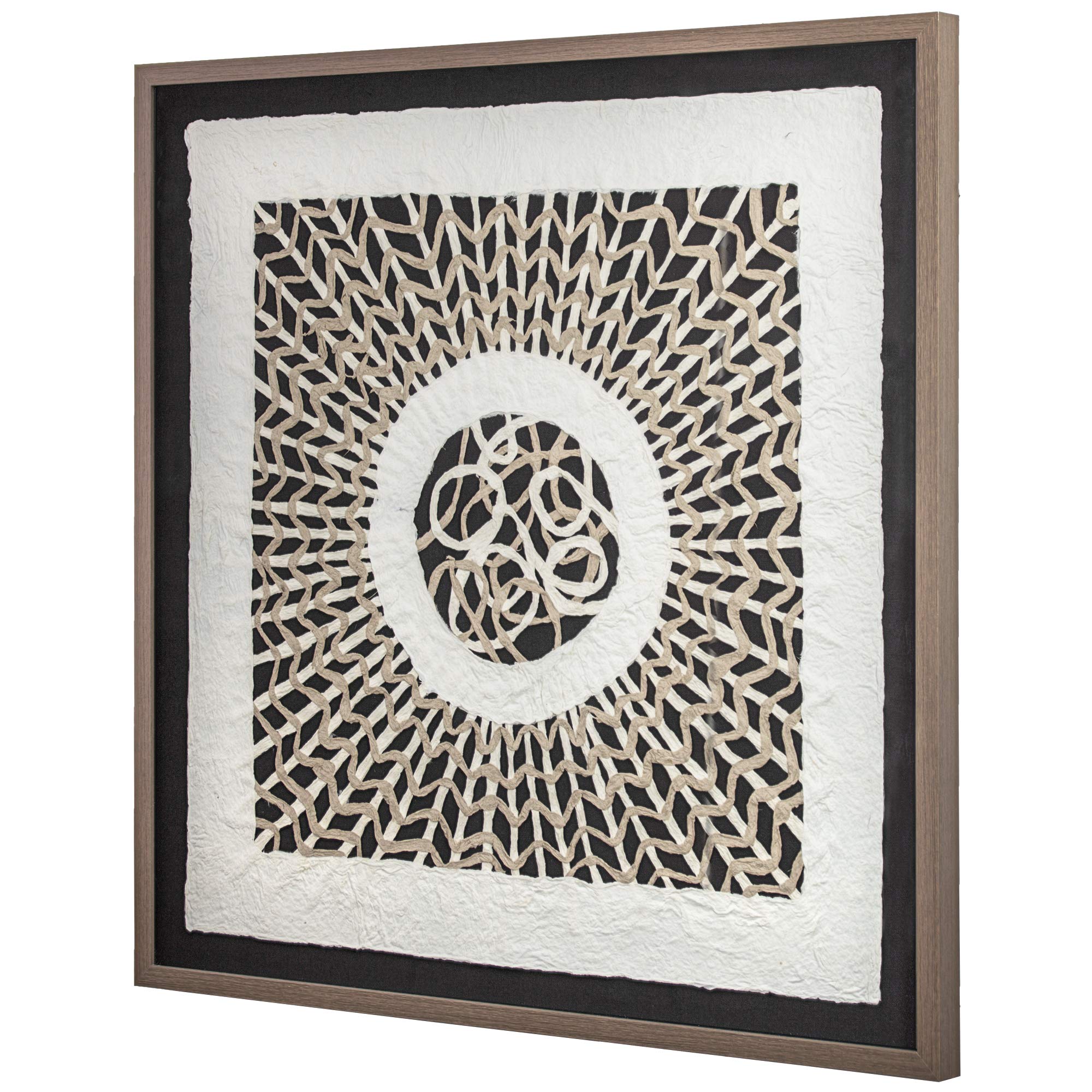 Handmade Rice Paper Framed Shadow Box Wall Art - 31” x 31” - American Art Decor - Perfect for Living Room, Bedroom & Office Decor