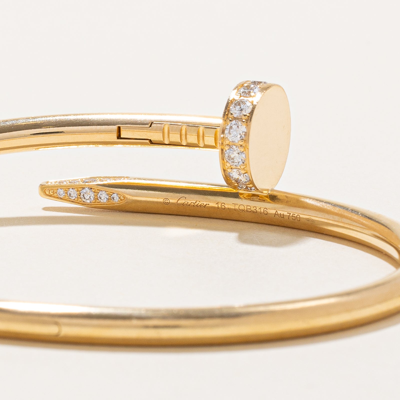 Cartier Juste un Clou Diamond Bracelet - Classic 18K Gold Bangle with 30.57ctw Diamonds | Luxury Jewelry Gift for Women | Perfect for Weddings, Anniversaries & Special Occasions