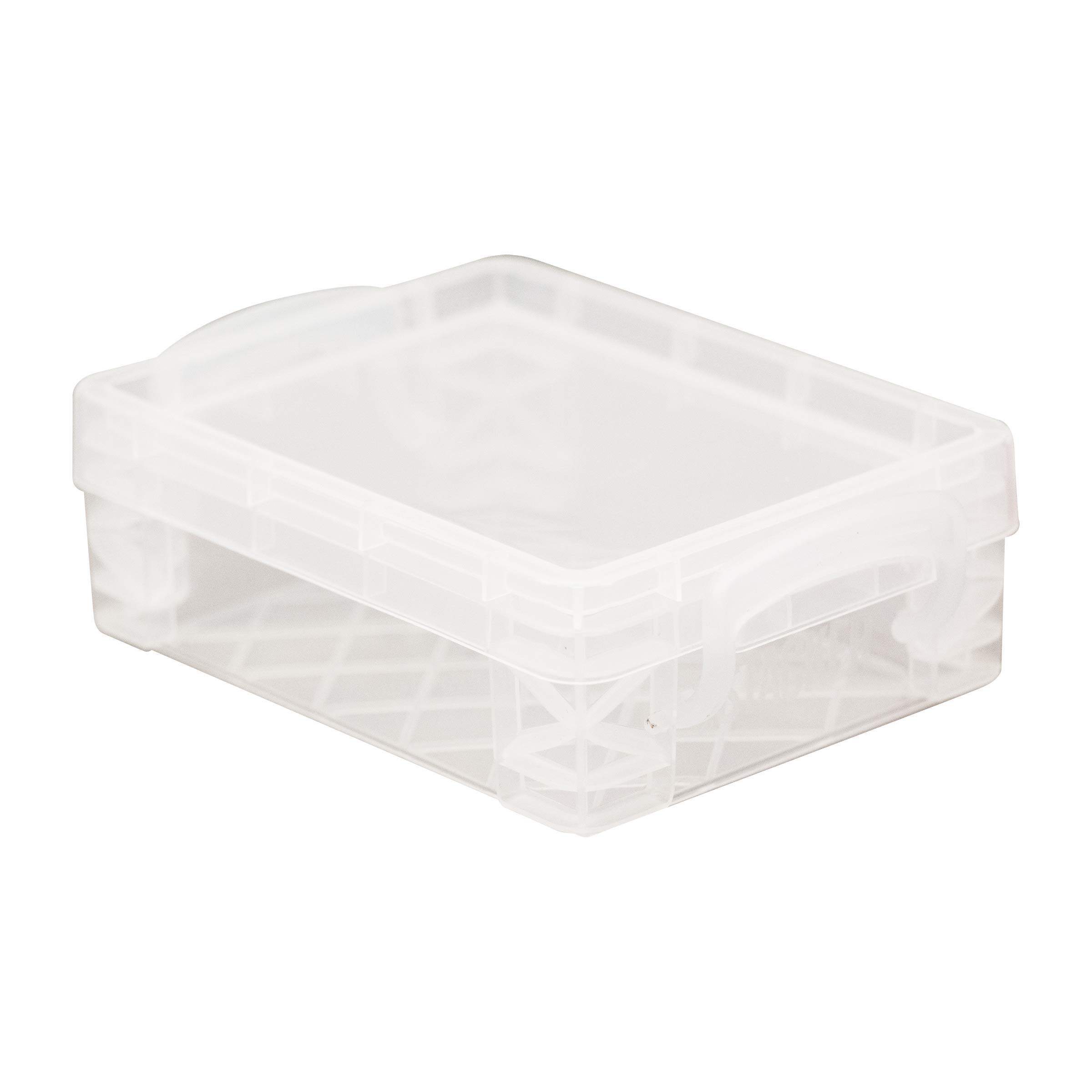 Super Stacker Crayon Box - 4.75 x 3.5 x 1.5 Inches Clear Plastic Storage Container for Kids Art Supplies (1 Box) - Perfect for Organizing Crayons, Markers & School Supplies in Classroom or Home
