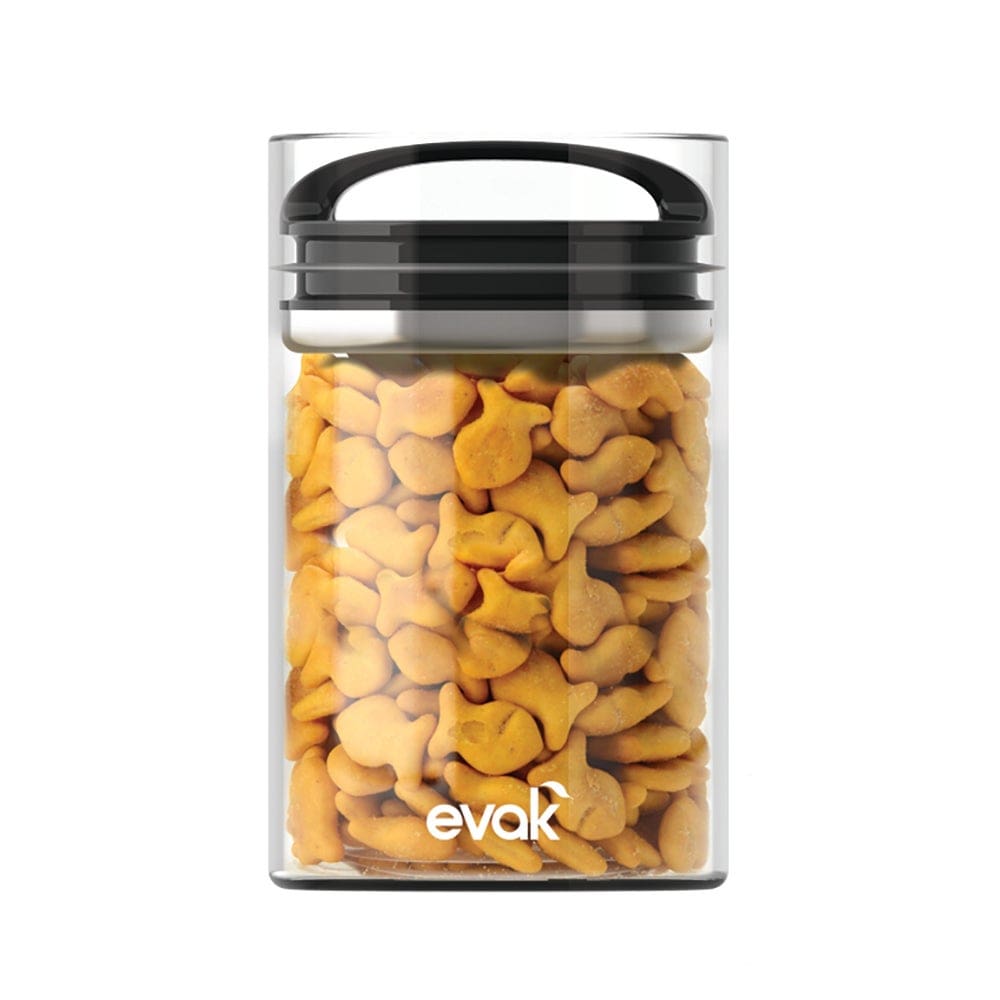 Port Style Evak Canister Medium - Gloss Black Vacuum Sealed Storage Container for Kitchen, Camping & Meal Prep