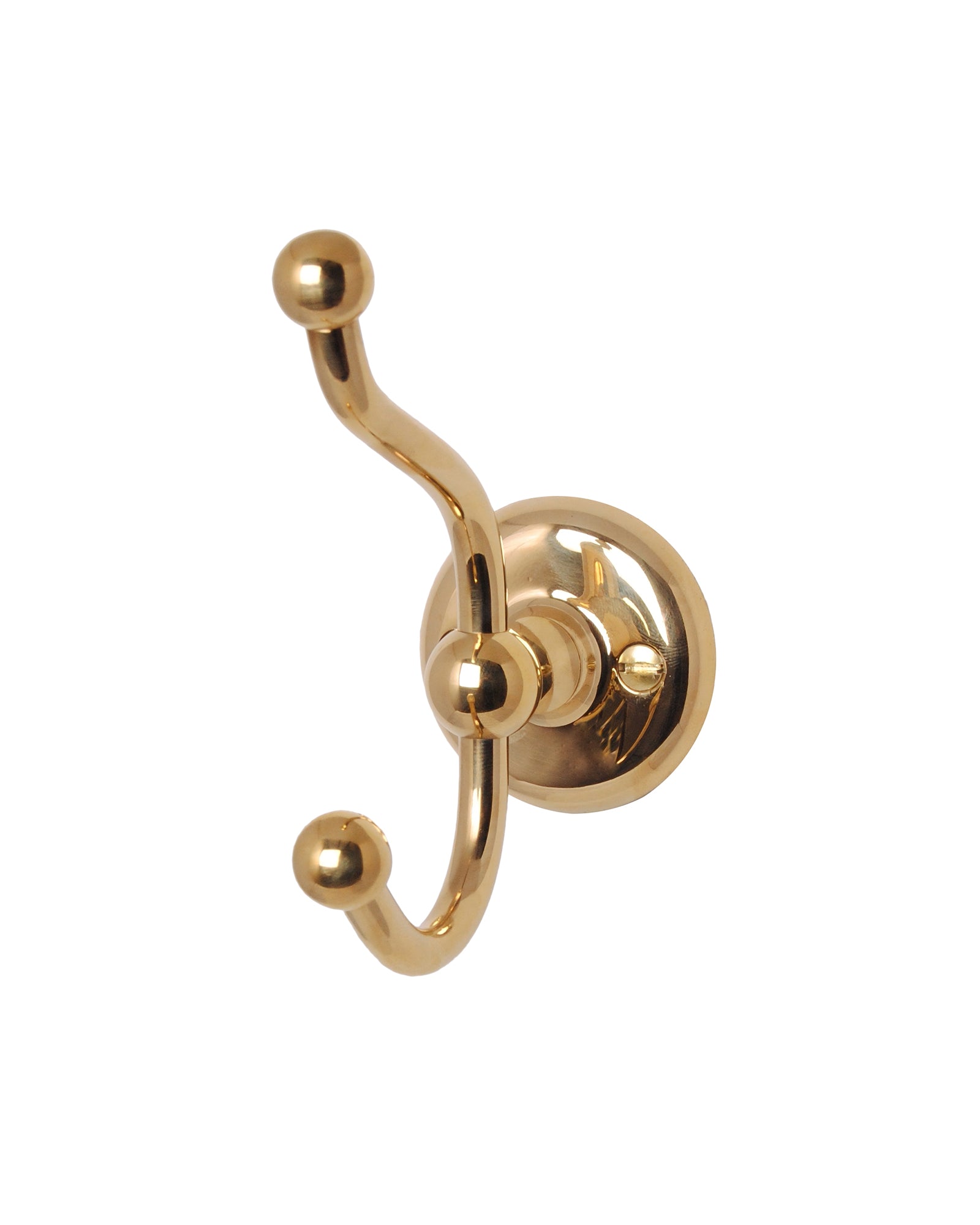 Krok Dubbelkrok Haga Brass Hooks - Heavy Duty Double Hook for Wall, Kitchen, Bathroom & Garage Organization