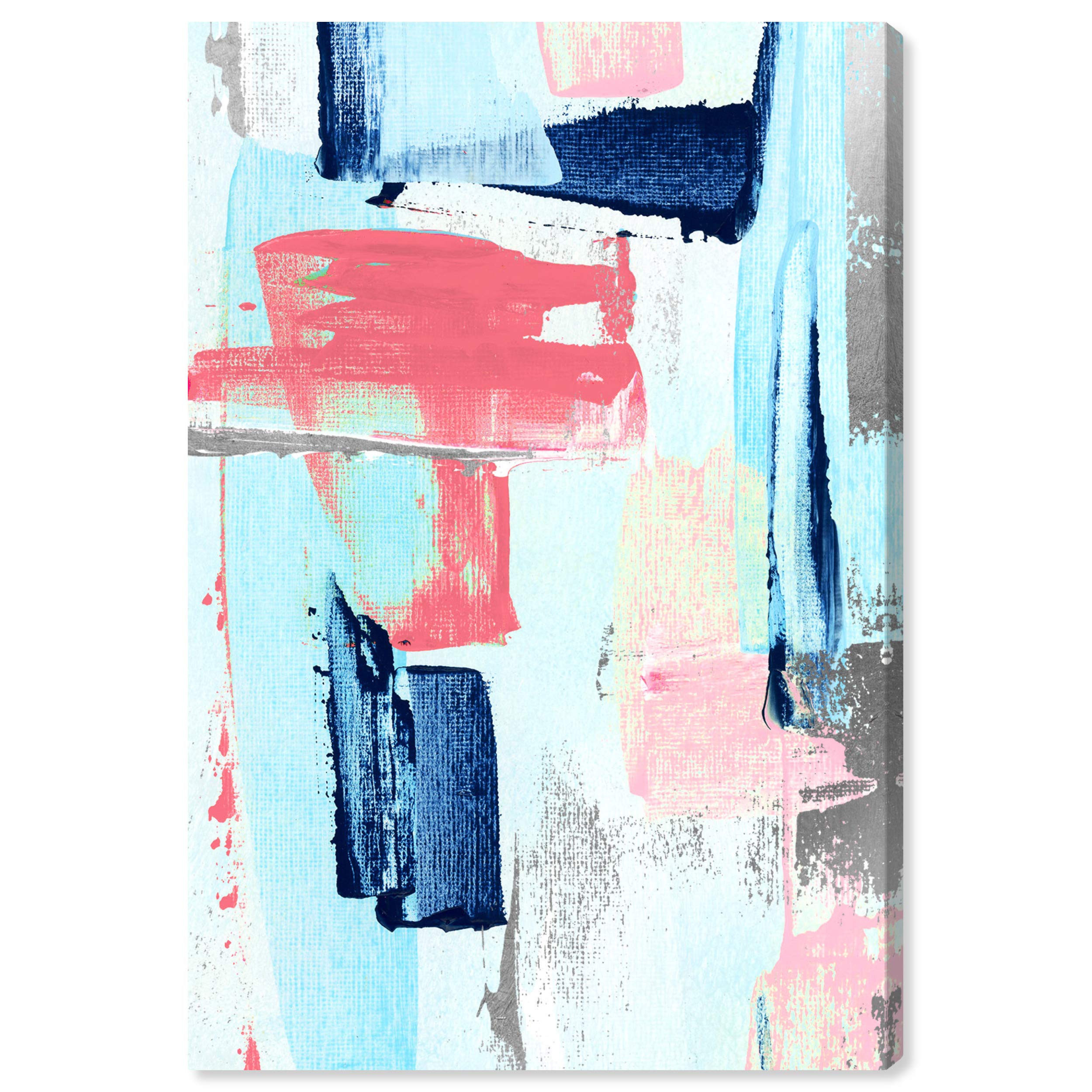 Oliver Gal Artist Co. Abstract Wall Art Canvas Print 'Coral Eyesight' - 24x36 Inch Blue & Orange Modern Painting for Living Room, Bedroom, Office Décor