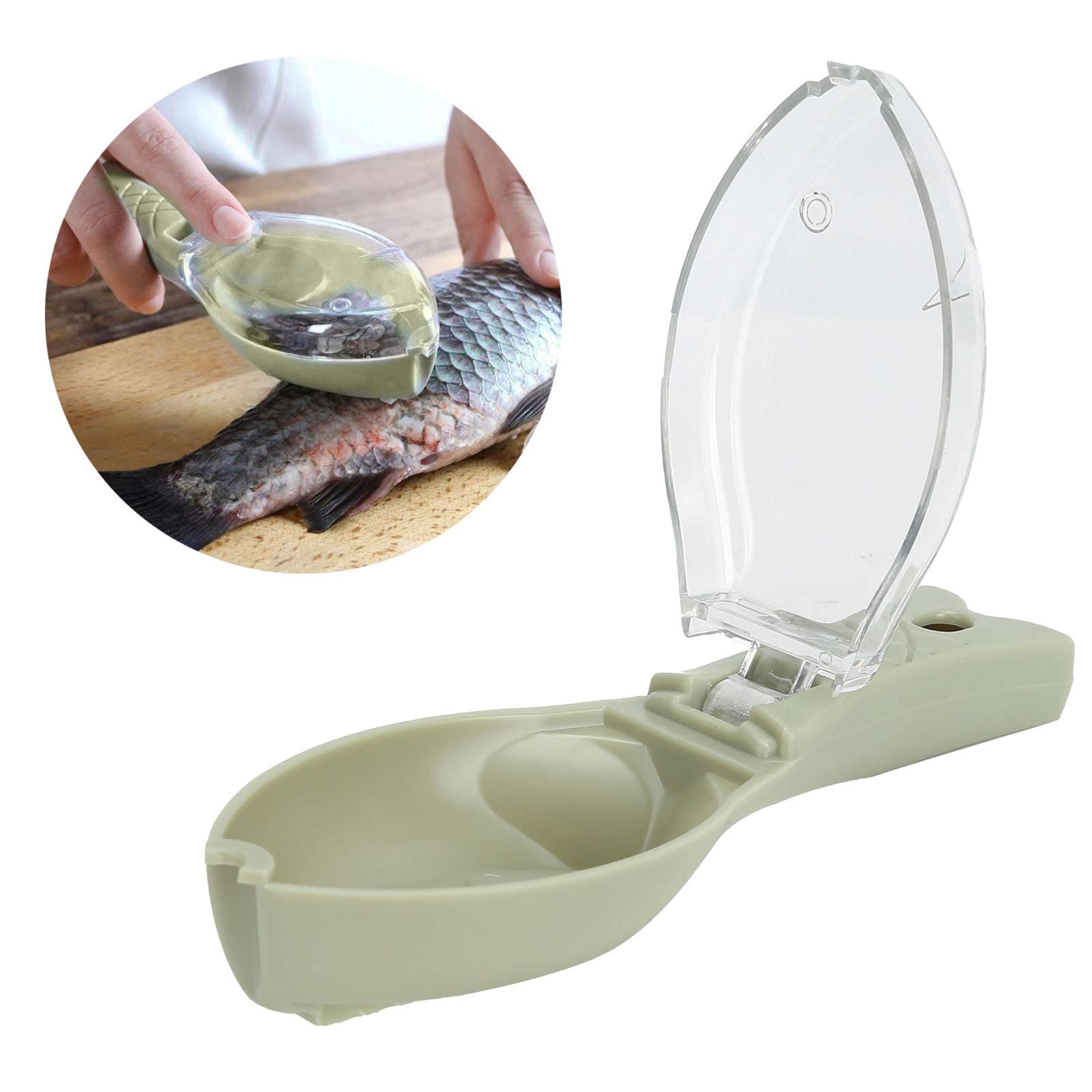 Fish Scale Scraper - Lightweight Kitchen Gadget for Home & Cooking (Green) - Perfect for Fish Cleaning