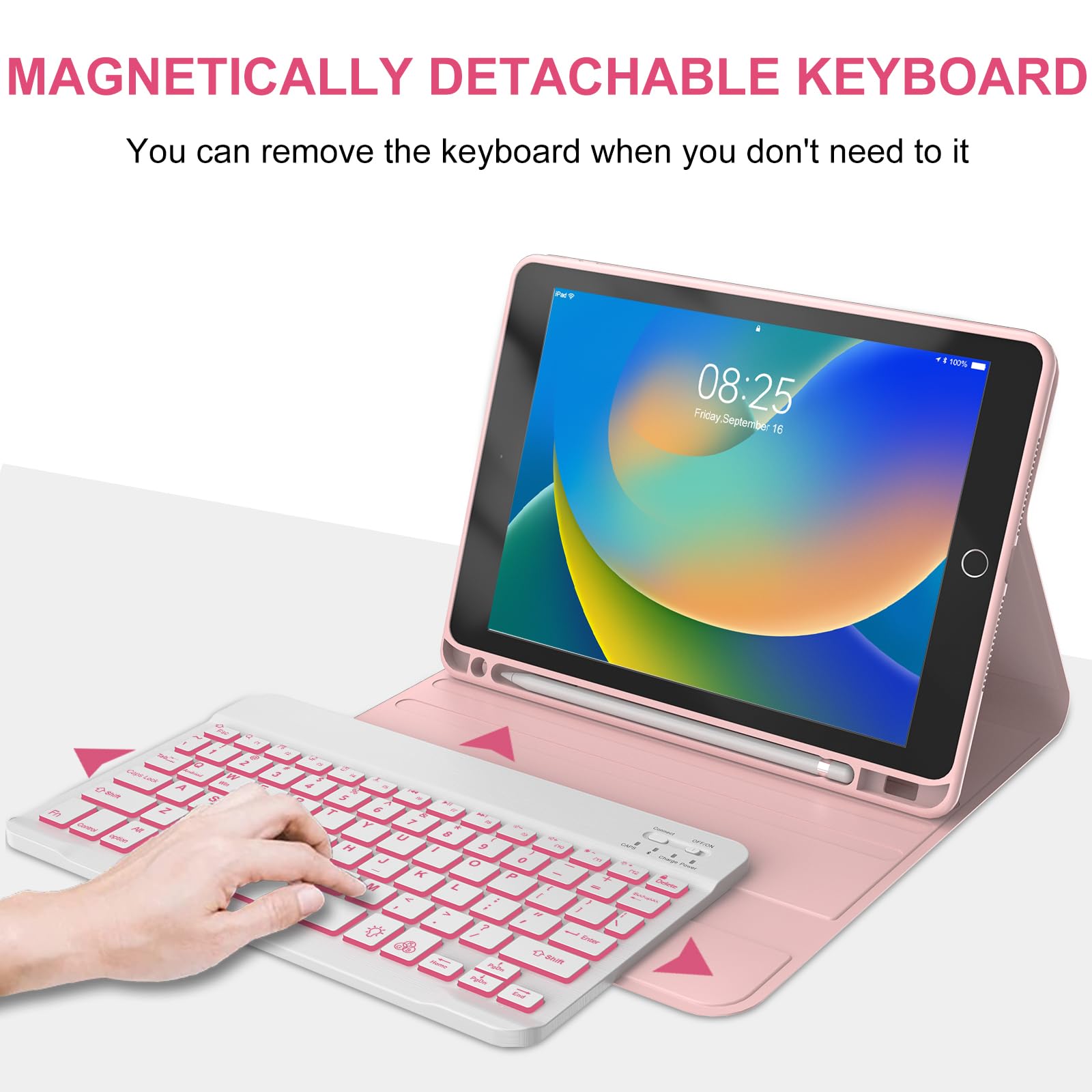 BORIYUAN Backlit Detachable Keyboard Case for iPad 9th/8th/7th Gen 10.2