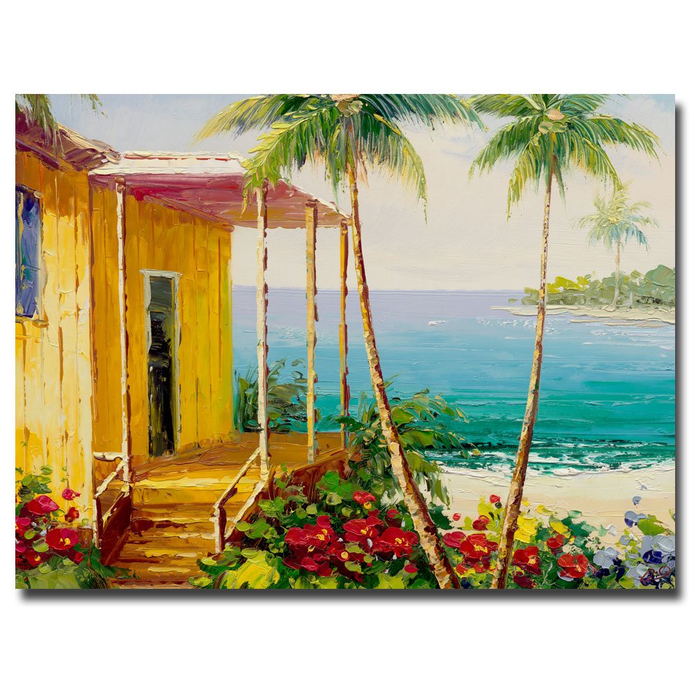 Trademark Art Rio Key West Villa Canvas Wall Art - Tropical Beach Decor for Living Room, Bedroom & Office