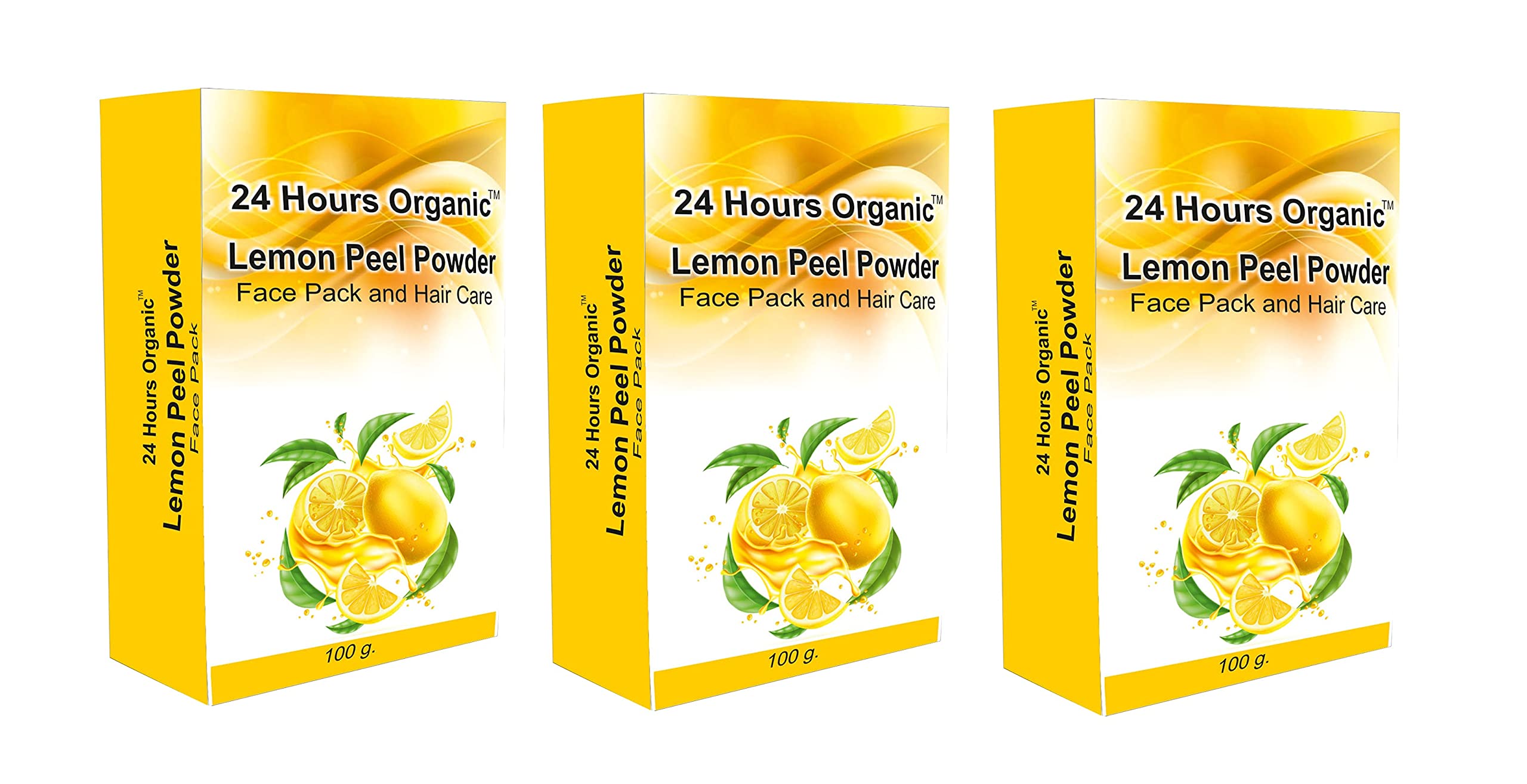 Organic Lemon Peel Powder Face Mask for Glowing Skin - Brightening, Tan Removal, Anti-Acne Treatment - 300g (Pack of 3) with Free Rose Water (180ml Total) - Perfect for Daily Skincare & Spa Nights