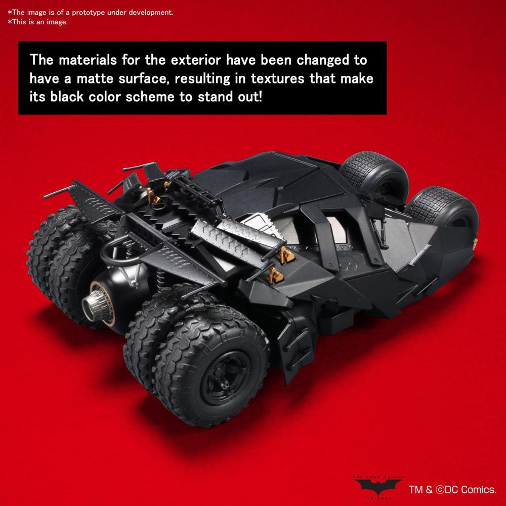 Bandai 1/35 The Dark Knight Trilogy Batmobile (Tumbler) Batman Begins Version Model Kit - Collectible DC Comics Movie Replica for Display & Action Scenes