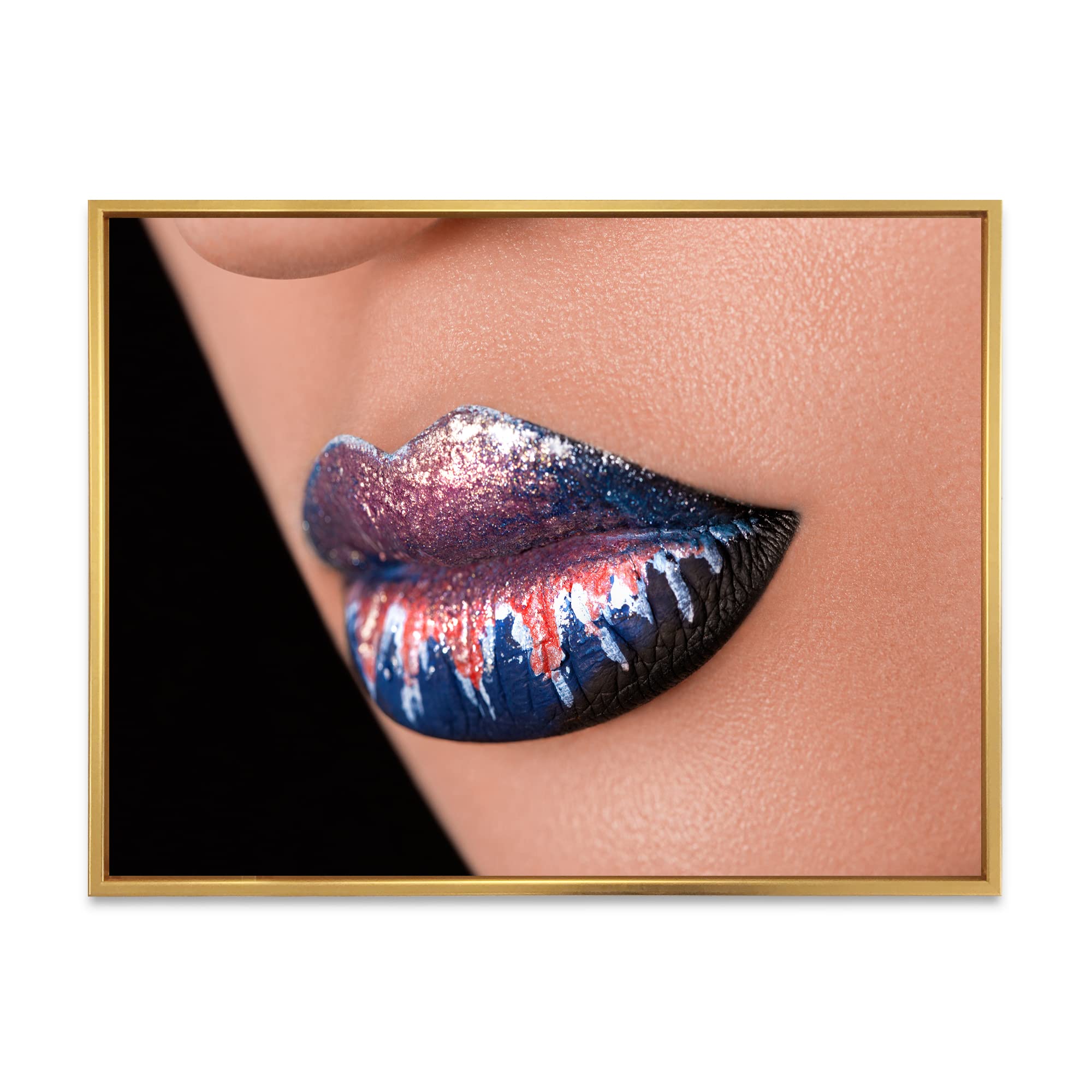 Creative & Fashionable Lipstick Makeup Art - Modern Framed Canvas Wall Print for Home & Office Decor | Perfect for Living Room, Bedroom or Salon Wall Art