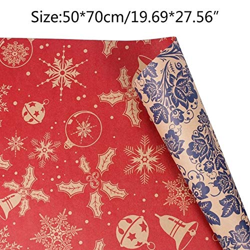DUOER 5-Piece Christmas Wrapping Paper Roll Set - Eco-Friendly Kraft Gift Wrapping Paper with Matching Gift Bags - Perfect for Holiday Presents, Birthday Gifts & Party Decorations