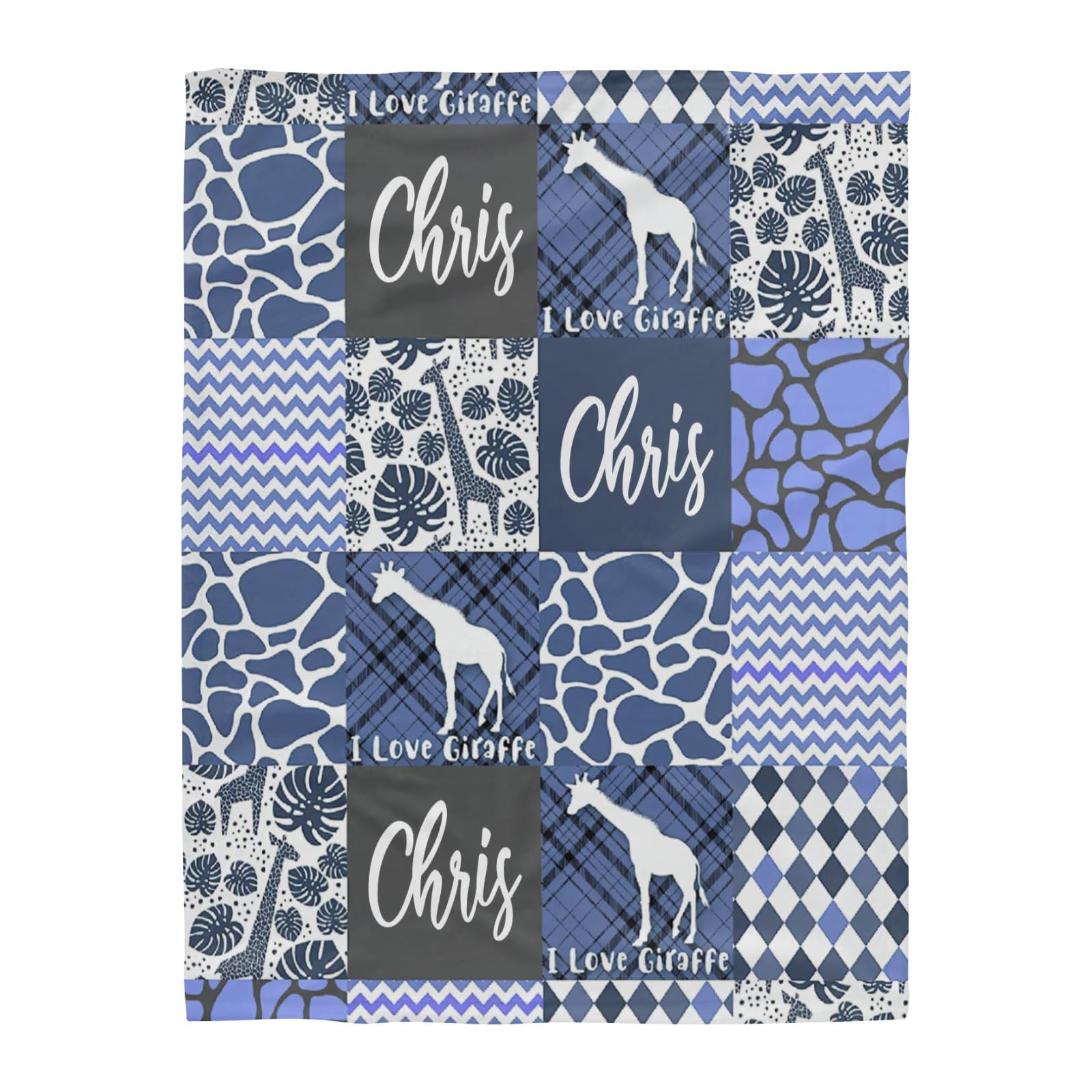 Personalized Giraffe Fleece Throw Blanket with Name - 50x60 Inch Soft Plush Blanket for Sofa, Bed, Couch - Custom Wedding, Anniversary & Home Gift for Couples, Friends, Family - Perfect for Cozy Nights, Movie Time & Romantic Gifts