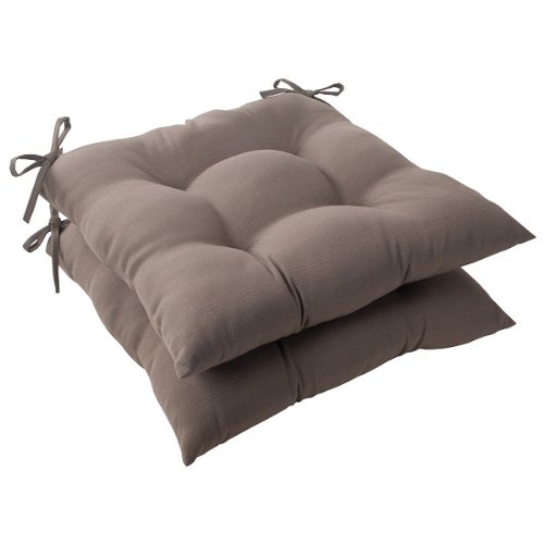Premium Set of 2 Solarium Brown Water-Resistant Outdoor Patio Cushions - 19