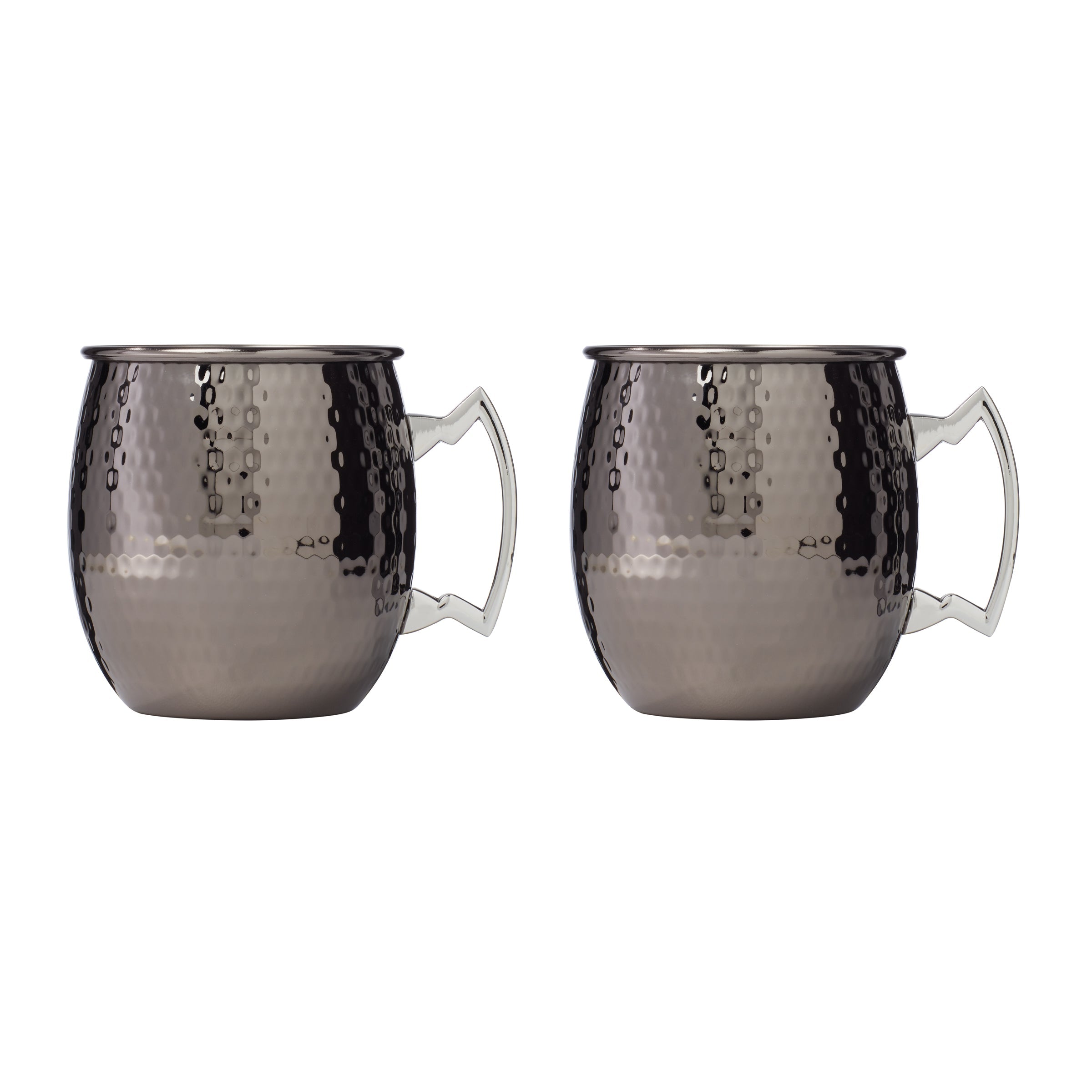 Premium Hammered Black Moscow Mule Copper Mugs Set of 2 - Perfect for Cocktails, Parties & Home Bar Decor