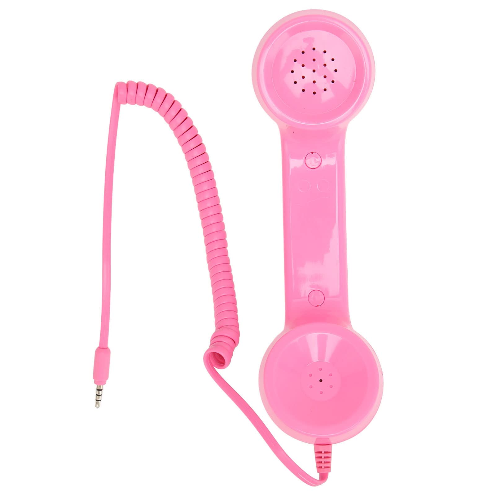 Vintage Retro Telephone Handset with 3.5mm Audio Jack - Radiation Proof Mobile Phone Receiver for iPhone, Android, Computer - Light Red - Perfect for Gaming, Online Meetings & Hands-Free Calls