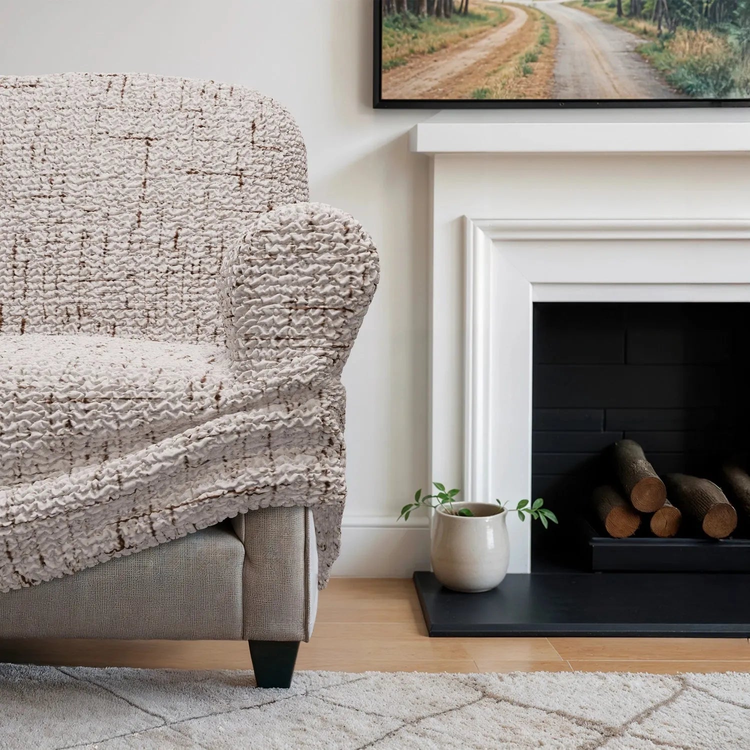 3 Seater Sofa Slipcover - Soft Microfiber Printed Fabric - Perfect for Living Room, Family Room & Home Decor