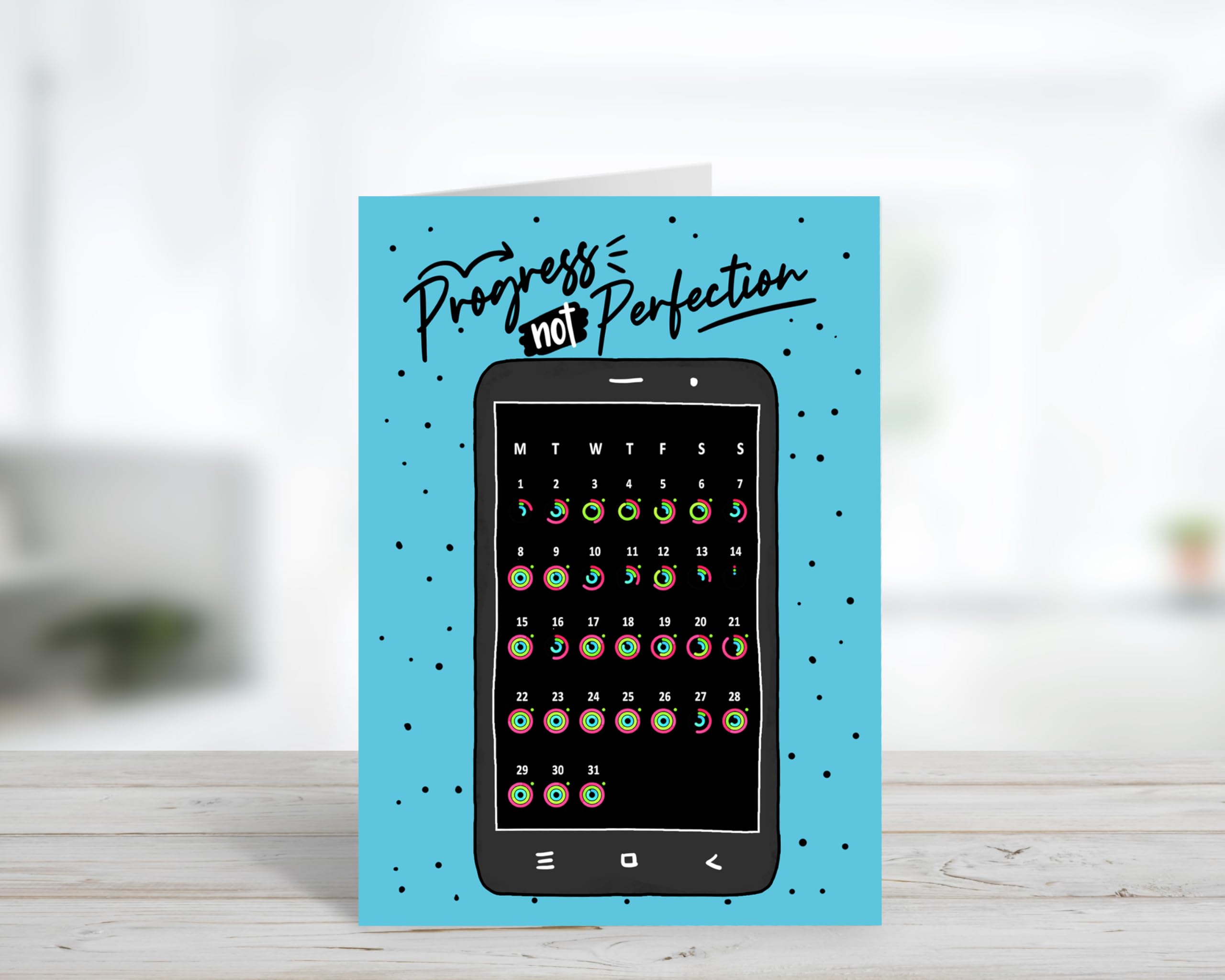Progress Not Perfection Greeting Card - Motivational Fitness Card for Workout Encouragement | Exercise & Movement Inspiration | Perfect for Gym Enthusiasts, Yoga Practitioners & Health Coaches